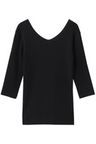 【ラスパイユ/raspail】のコットンリバースVネックプルオーバー ブラック|ID: prp329100004932666 ipo3291000000037023238