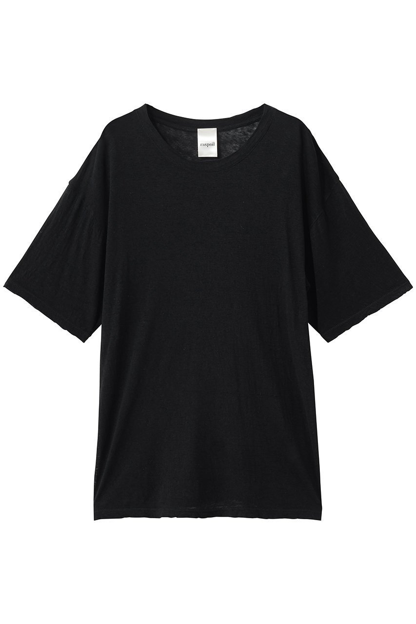【ラスパイユ/raspail】のリネン Tシャツ インテリア・キッズ・メンズ・レディースファッション・服の通販 founy(ファニー) 　ファッション　Fashion　レディースファッション　Fashion for Women　トップス・カットソー　Cut & Sew Tops　シャツ・ブラウス・オフィスカジュアル　Elegant Blouses & Button-Ups　ロングTシャツ・Tシャツ　Longline T-Shirts & Tees　カットソー・ベーシックTシャツ　Cut-and-Sewn Tops / Stretch Tees & Basics　なめらか　Smooth, Silky Texture　ショート　Short, Short Length　シルク　Silk, 100% Silk　スリーブ　Sleeve, Long Sleeve / Short Sleeve　バランス　Balance, Style Balance　ボトム　Bottoms, Lower Wear　リネン　Linen, Linen Fabric　リラックス　Relax, Relaxed Fit　新作・新入荷　New Arrivals / New In　ブラック|ID: prp329100004932670 ipo3291000000037023290