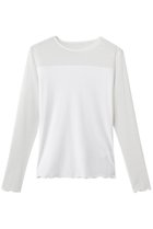 【ジェイドット/j.】のストレッチオーガンジー クルーネックトップス 人気、トレンドファッション・服の通販 founy(ファニー) ファッション Fashion レディースファッション Fashion for Women トップス・カットソー Cut & Sew Tops シャツ・ブラウス・オフィスカジュアル Elegant Blouses & Button-Ups ロングTシャツ・Tシャツ Longline T-Shirts & Tees カットソー・ベーシックTシャツ Cut-and-Sewn Tops / Stretch Tees & Basics おすすめ Recommended / Our Picks インナー Innerwear エアリー Airy Texture オーガンジー Organza Fabric コンパクト Compact, Small Size ジャケット Jacket, Outerwear ストレッチ Stretch, Stretchy Fabric スリーブ Sleeve, Long Sleeve / Short Sleeve デコルテ Décolleté, Neckline ベーシック Basic, Essential ロング Long, Long-Length エレガント 上品 Elegant 再入荷 Restock / Back in Stock thumbnail オフホワイト|ID: prp329100004932680 ipo3291000000037023388