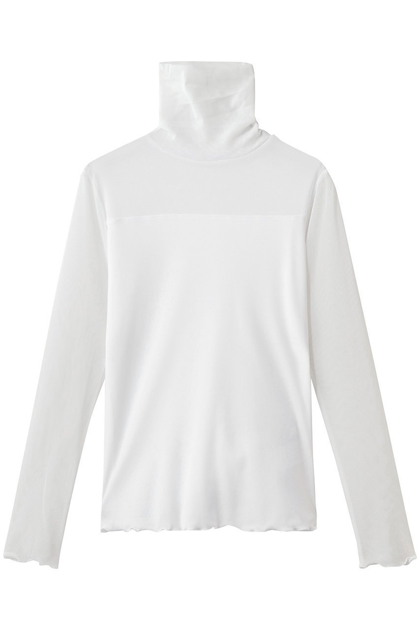 【ジェイドット/j.】のストレッチオーガンジーハイネックトップス インテリア・キッズ・メンズ・レディースファッション・服の通販 founy(ファニー) 　ファッション　Fashion　レディースファッション　Fashion for Women　トップス・カットソー　Cut & Sew Tops　シャツ・ブラウス・オフィスカジュアル　Elegant Blouses & Button-Ups　ロングTシャツ・Tシャツ　Longline T-Shirts & Tees　カットソー・ベーシックTシャツ　Cut-and-Sewn Tops / Stretch Tees & Basics　エアリー　Airy Texture　オーガンジー　Organza Fabric　ストレッチ　Stretch, Stretchy Fabric　スリーブ　Sleeve, Long Sleeve / Short Sleeve　デコルテ　Décolleté, Neckline　ハイネック　High Neck, Mock Neck　ロング　Long, Long-Length　オフホワイト|ID: prp329100004932681 ipo3291000000037023406