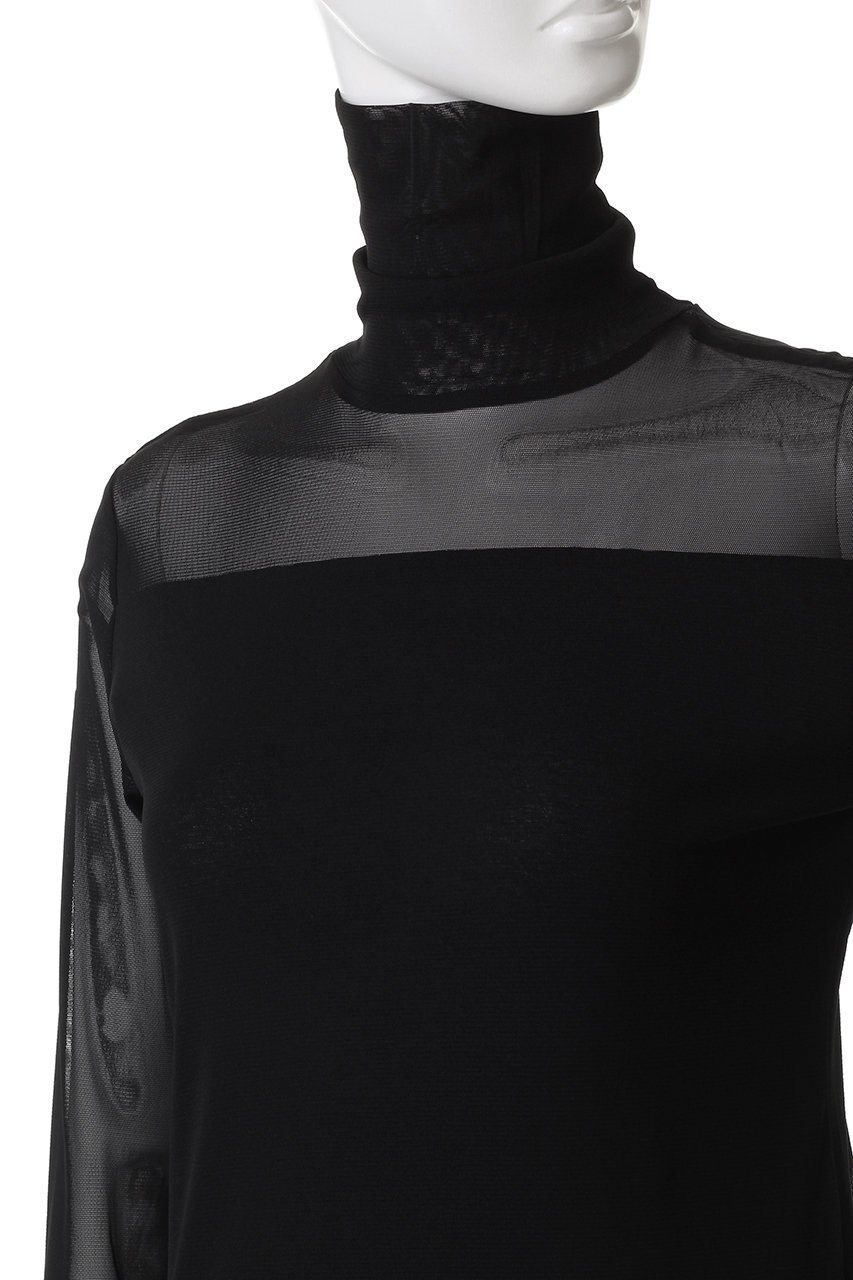 【ジェイドット/j.】のストレッチオーガンジーハイネックトップス 人気、トレンドファッション・服の通販 founy(ファニー) 　ファッション　Fashion　レディースファッション　Fashion for Women　トップス・カットソー　Cut & Sew Tops　シャツ・ブラウス・オフィスカジュアル　Elegant Blouses & Button-Ups　ロングTシャツ・Tシャツ　Longline T-Shirts & Tees　カットソー・ベーシックTシャツ　Cut-and-Sewn Tops / Stretch Tees & Basics　エアリー　Airy Texture　オーガンジー　Organza Fabric　ストレッチ　Stretch, Stretchy Fabric　スリーブ　Sleeve, Long Sleeve / Short Sleeve　デコルテ　Décolleté, Neckline　ハイネック　High Neck, Mock Neck　ロング　Long, Long-Length　other-5|ID: prp329100004932681 ipo3291000000037023413