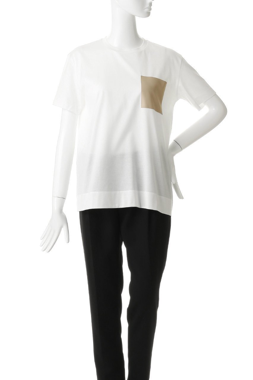 【ベイジ,/BEIGE,】のTORENIA(トレニア)/レザーポケットコットンクルーネックTシャツ 人気、トレンドファッション・服の通販 founy(ファニー) 　ファッション　Fashion　レディースファッション　Fashion for Women　トップス・カットソー　Cut & Sew Tops　シャツ・ブラウス・オフィスカジュアル　Elegant Blouses & Button-Ups　ロングTシャツ・Tシャツ　Longline T-Shirts & Tees　カットソー・ベーシックTシャツ　Cut-and-Sewn Tops / Stretch Tees & Basics　ショート　Short, Short Length　シンプル　Simple, Minimal　スリーブ　Sleeve, Long Sleeve / Short Sleeve　フェイクレザー　Faux Leather, PU Leather　ポケット　Pocket, Pocket Detail　半袖　Short Sleeve, Half Sleeve　other-2|ID: prp329100004932682 ipo3291000000037023429