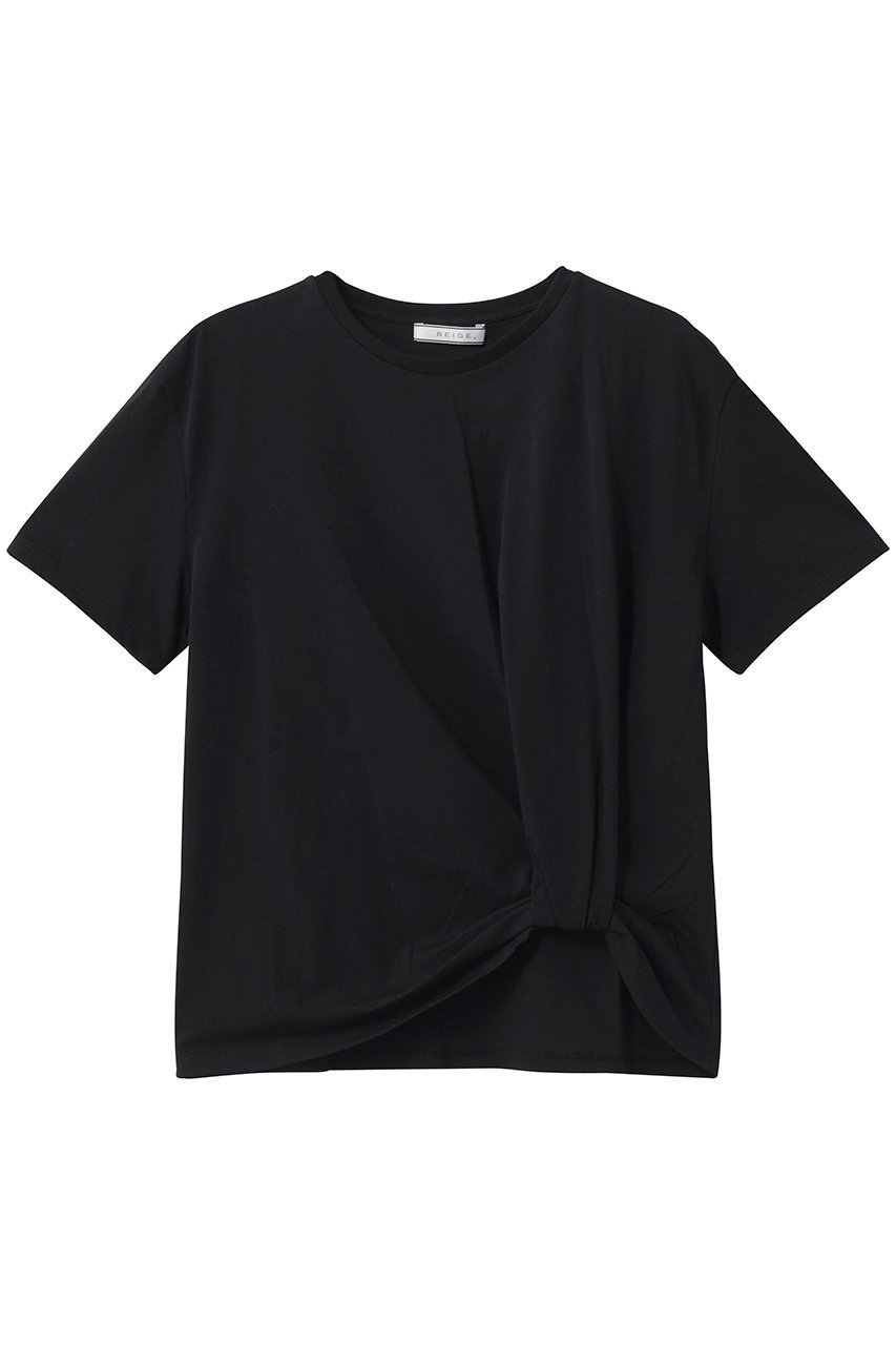 【ベイジ,/BEIGE,】のSTELLERITE(ステライト)/フォルムタック ドレープTシャツ インテリア・キッズ・メンズ・レディースファッション・服の通販 founy(ファニー) 　ファッション　Fashion　レディースファッション　Fashion for Women　トップス・カットソー　Cut & Sew Tops　シャツ・ブラウス・オフィスカジュアル　Elegant Blouses & Button-Ups　ロングTシャツ・Tシャツ　Longline T-Shirts & Tees　カットソー・ベーシックTシャツ　Cut-and-Sewn Tops / Stretch Tees & Basics　ショート　Short, Short Length　シンプル　Simple, Minimal　スリーブ　Sleeve, Long Sleeve / Short Sleeve　ドレープ　Drape, Draping Fabric　フォルム　Silhouette, Form　フロント　Front, Front Design　Black|ID: prp329100004932685 ipo3291000000037023466