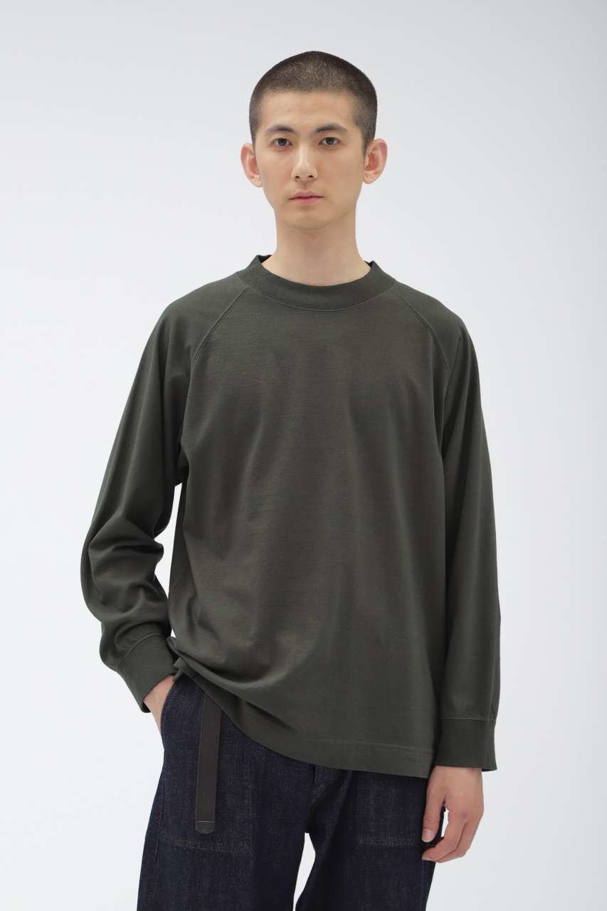 【その他のブランド/Other】のUPCYCLING COTTON JERSEY インテリア・キッズ・メンズ・レディースファッション・服の通販 founy(ファニー) 　ファッション　Fashion　レディースファッション　Fashion for Women　トップス・カットソー　Cut & Sew Tops　シャツ・ブラウス・オフィスカジュアル　Elegant Blouses & Button-Ups　ロングTシャツ・Tシャツ　Longline T-Shirts & Tees　カットソー・ベーシックTシャツ　Cut-and-Sewn Tops / Stretch Tees & Basics　スリーブ　Sleeve, Long Sleeve / Short Sleeve　モックネック　Mock Neck, Short Turtleneck　リラックス　Relax, Relaxed Fit　ロング　Long, Long-Length　グレー|ID: prp329100004932692 ipo3291000000037023557