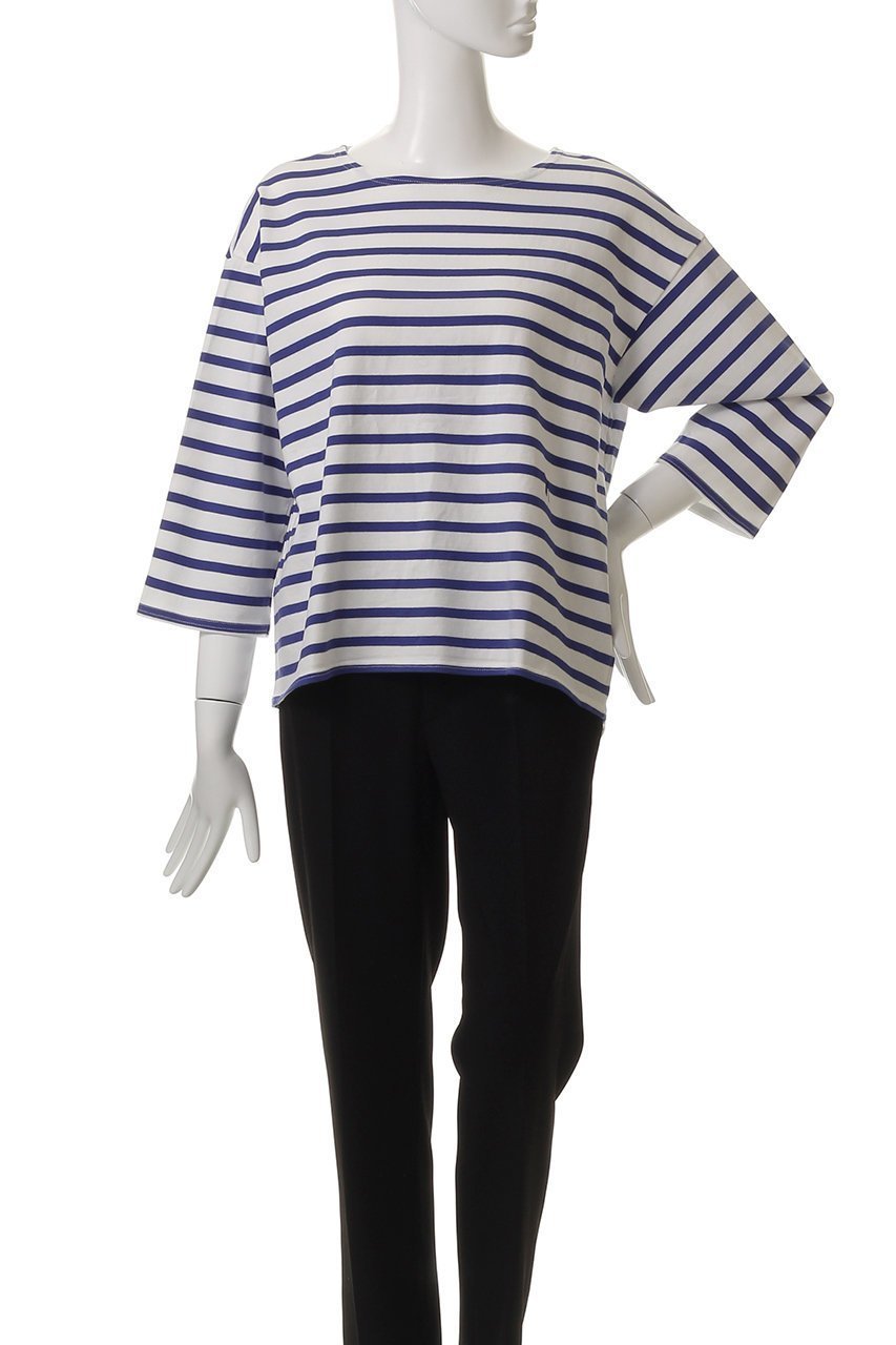 【マイ ウィークネス/MY WEAKNESS】のBasque Shirt 人気、トレンドファッション・服の通販 founy(ファニー) 　ファッション　Fashion　レディースファッション　Fashion for Women　トップス・カットソー　Cut & Sew Tops　シャツ・ブラウス・オフィスカジュアル　Elegant Blouses & Button-Ups　ロングTシャツ・Tシャツ　Longline T-Shirts & Tees　カットソー・ベーシックTシャツ　Cut-and-Sewn Tops / Stretch Tees & Basics　シンプル　Simple, Minimal　スリーブ　Sleeve, Long Sleeve / Short Sleeve　フロント　Front, Front Design　ボーダー　Border, Stripe　ロング　Long, Long-Length　other-2|ID: prp329100004932708 ipo3291000000037023754