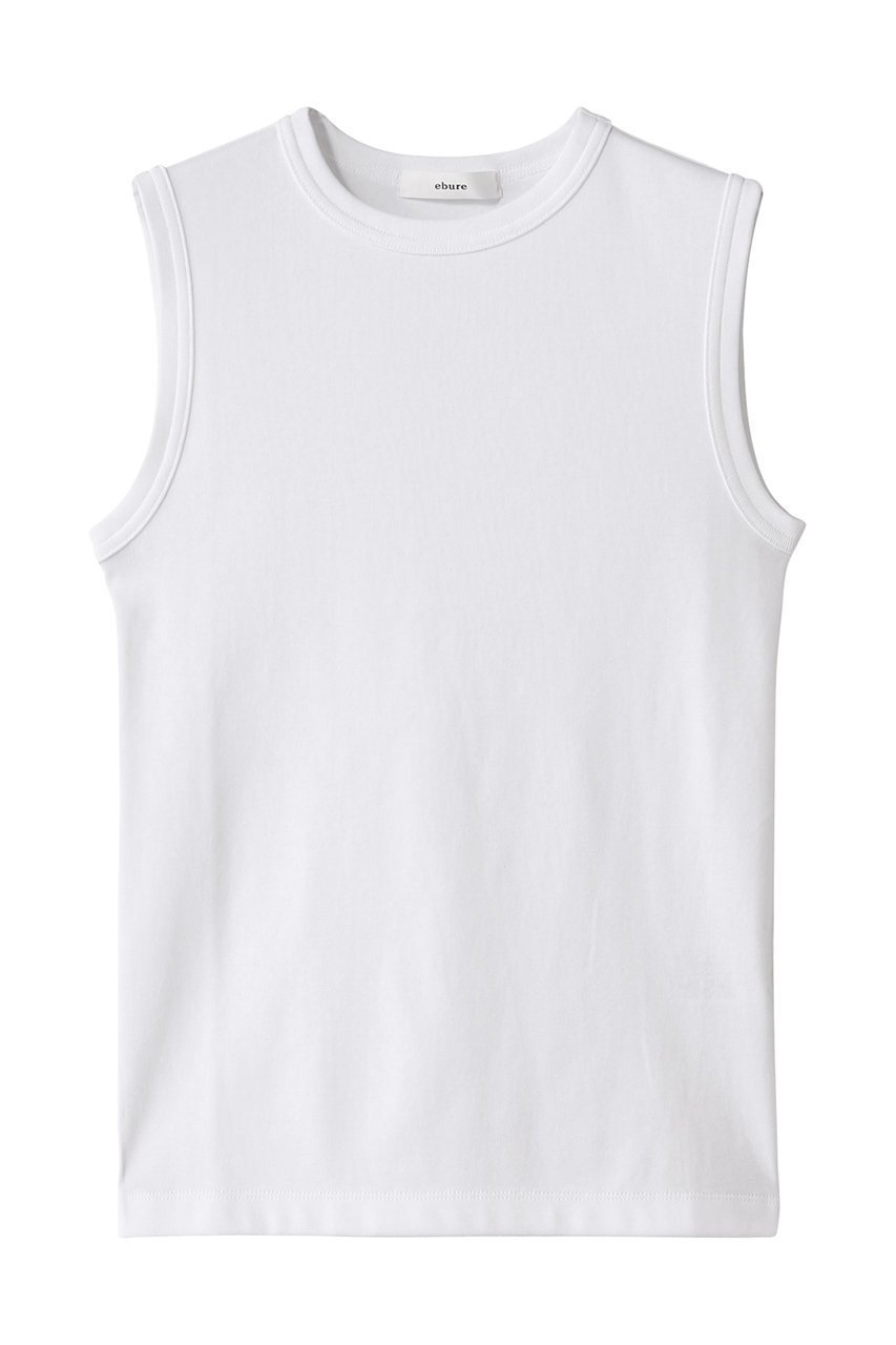 【エブール/ebure】のナローネックタンクトップ インテリア・キッズ・メンズ・レディースファッション・服の通販 founy(ファニー) 　ファッション　Fashion　レディースファッション　Fashion for Women　トップス・カットソー　Cut & Sew Tops　キャミソール&ノースリーブ　Camisoles & Sleeveless Tops　シャツ・ブラウス・オフィスカジュアル　Elegant Blouses & Button-Ups　ロングTシャツ・Tシャツ　Longline T-Shirts & Tees　カットソー・ベーシックTシャツ　Cut-and-Sewn Tops / Stretch Tees & Basics　おすすめ　Recommended / Our Picks　キャミソール　Camisole, Spaghetti Strap Top　タンク　Tank Top, Sleeveless Top　エレガント 上品　Elegant　ホワイト|ID: prp329100004932722 ipo3291000000037023919