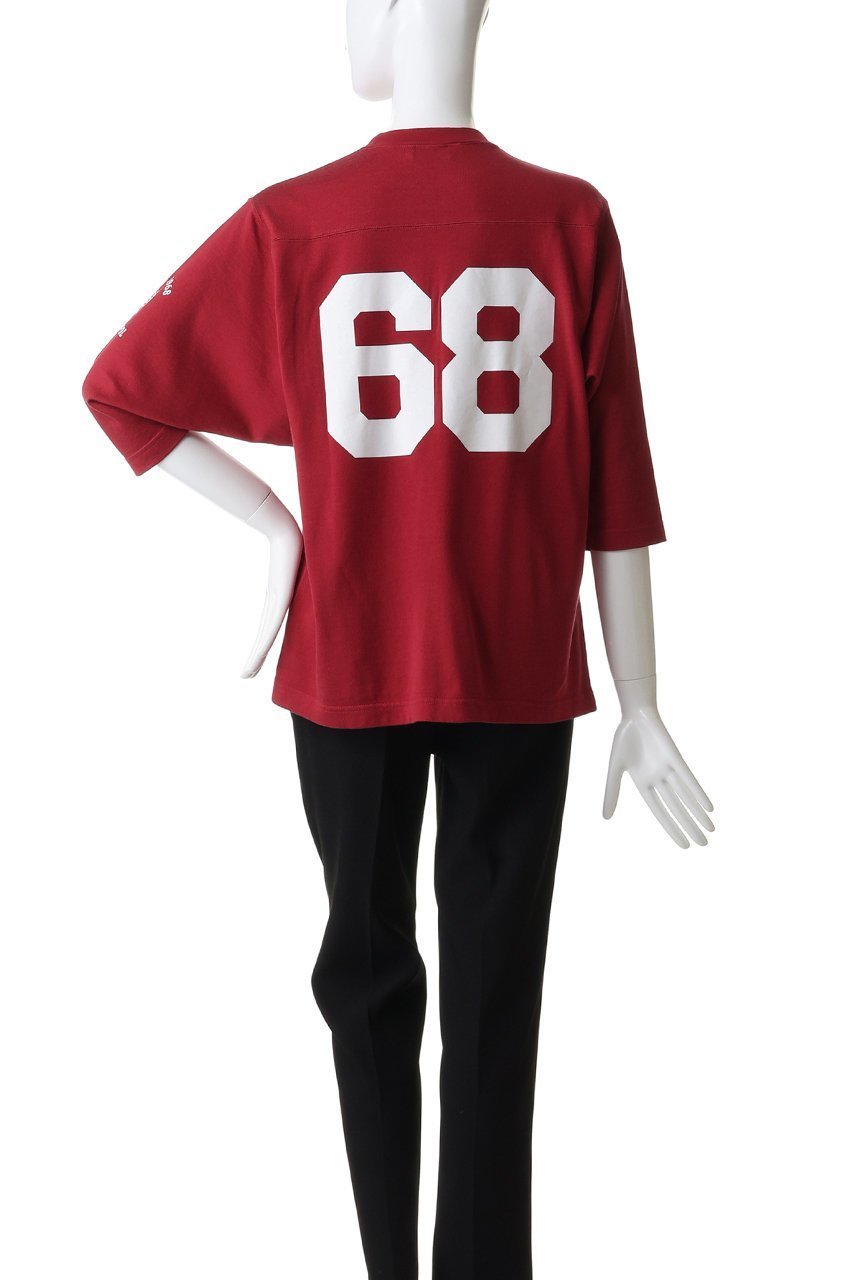 【オブラダ/Oblada】のフットボールTシャツ 人気、トレンドファッション・服の通販 founy(ファニー) 　ファッション　Fashion　レディースファッション　Fashion for Women　トップス・カットソー　Cut & Sew Tops　シャツ・ブラウス・オフィスカジュアル　Elegant Blouses & Button-Ups　ロングTシャツ・Tシャツ　Longline T-Shirts & Tees　カットソー・ベーシックTシャツ　Cut-and-Sewn Tops / Stretch Tees & Basics　なめらか　Smooth, Silky Texture　スラックス　Slacks, Dress Pants　スリーブ　Sleeve, Long Sleeve / Short Sleeve　バランス　Balance, Style Balance　フェミニン　Feminine, Girly　ロング　Long, Long-Length　ヴィンテージ　Vintage Style　other-4|ID: prp329100004932727 ipo3291000000037023986