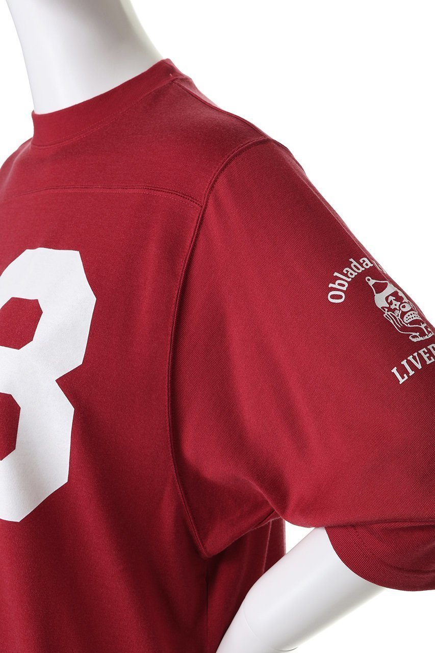 【オブラダ/Oblada】のフットボールTシャツ 人気、トレンドファッション・服の通販 founy(ファニー) 　ファッション　Fashion　レディースファッション　Fashion for Women　トップス・カットソー　Cut & Sew Tops　シャツ・ブラウス・オフィスカジュアル　Elegant Blouses & Button-Ups　ロングTシャツ・Tシャツ　Longline T-Shirts & Tees　カットソー・ベーシックTシャツ　Cut-and-Sewn Tops / Stretch Tees & Basics　なめらか　Smooth, Silky Texture　スラックス　Slacks, Dress Pants　スリーブ　Sleeve, Long Sleeve / Short Sleeve　バランス　Balance, Style Balance　フェミニン　Feminine, Girly　ロング　Long, Long-Length　ヴィンテージ　Vintage Style　other-5|ID: prp329100004932727 ipo3291000000037023988