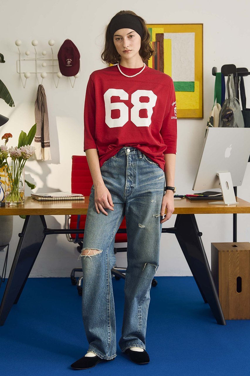 【オブラダ/Oblada】のフットボールTシャツ 人気、トレンドファッション・服の通販 founy(ファニー) 　ファッション　Fashion　レディースファッション　Fashion for Women　トップス・カットソー　Cut & Sew Tops　シャツ・ブラウス・オフィスカジュアル　Elegant Blouses & Button-Ups　ロングTシャツ・Tシャツ　Longline T-Shirts & Tees　カットソー・ベーシックTシャツ　Cut-and-Sewn Tops / Stretch Tees & Basics　なめらか　Smooth, Silky Texture　スラックス　Slacks, Dress Pants　スリーブ　Sleeve, Long Sleeve / Short Sleeve　バランス　Balance, Style Balance　フェミニン　Feminine, Girly　ロング　Long, Long-Length　ヴィンテージ　Vintage Style　other-7|ID: prp329100004932727 ipo3291000000037023992