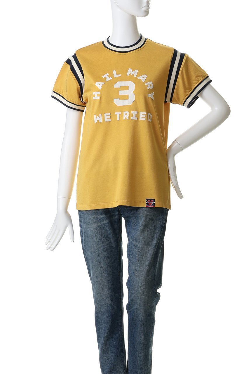 【マザー/MOTHER】のTHE SPORT RIB ROWDY HAIL MARY Tシャツ (WET) 人気、トレンドファッション・服の通販 founy(ファニー) 　ファッション　Fashion　レディースファッション　Fashion for Women　トップス・カットソー　Cut & Sew Tops　シャツ・ブラウス・オフィスカジュアル　Elegant Blouses & Button-Ups　ロングTシャツ・Tシャツ　Longline T-Shirts & Tees　カットソー・ベーシックTシャツ　Cut-and-Sewn Tops / Stretch Tees & Basics　ショート　Short, Short Length　ストライプ　Stripe, Striped Pattern　スポーティ　Sporty, Casual Athletic　スリーブ　Sleeve, Long Sleeve / Short Sleeve　デニム　Denim, Jeans Material　フロント　Front, Front Design　ミックス　Mix, Mixed Style　新作・新入荷　New Arrivals / New In　other-2|ID: prp329100004932732 ipo3291000000037024030