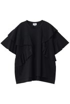 【ランバン オン ブルー/LANVIN en Bleu】のアシンメフリルカットソー ブラック|ID: prp329100004932739 ipo3291000000037024079