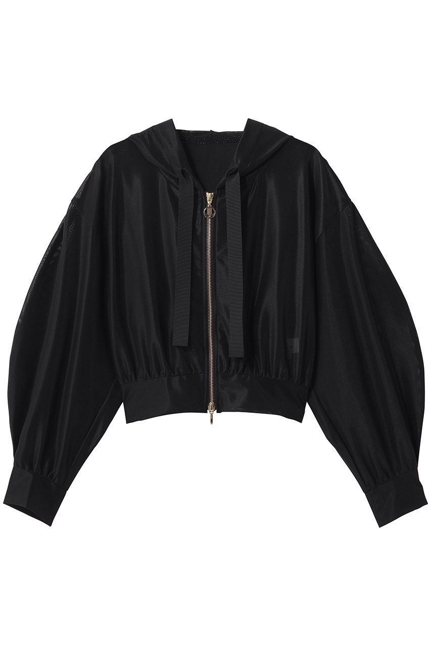 【ランバン オン ブルー/LANVIN en Bleu】のサテンラッセルフーディー インテリア・キッズ・メンズ・レディースファッション・服の通販 founy(ファニー) 　ファッション　Fashion　レディースファッション　Fashion for Women　トップス・カットソー　Cut & Sew Tops　シャツ・ブラウス・オフィスカジュアル　Elegant Blouses & Button-Ups　レディースパーカー・カジュアルフーディー　Casual Hoodies & Sweatshirts　ロングTシャツ・Tシャツ　Longline T-Shirts & Tees　スウェット・クルーネックトップス　Sweatshirts & Crewnecks / Relaxed Fit Sweat Tops　カットソー・ベーシックTシャツ　Cut-and-Sewn Tops / Stretch Tees & Basics　クロップド　Cropped, Short Length　サテン　Satin, Glossy Fabric　シアー　Sheer, See-Through　スポーティ　Sporty, Casual Athletic　スリーブ　Sleeve, Long Sleeve / Short Sleeve　ロング　Long, Long-Length　夏　Summer　春　Spring　S/S・春夏　SS, Spring/Summer, Warm Season　ブラック|ID: prp329100004932740 ipo3291000000037024092