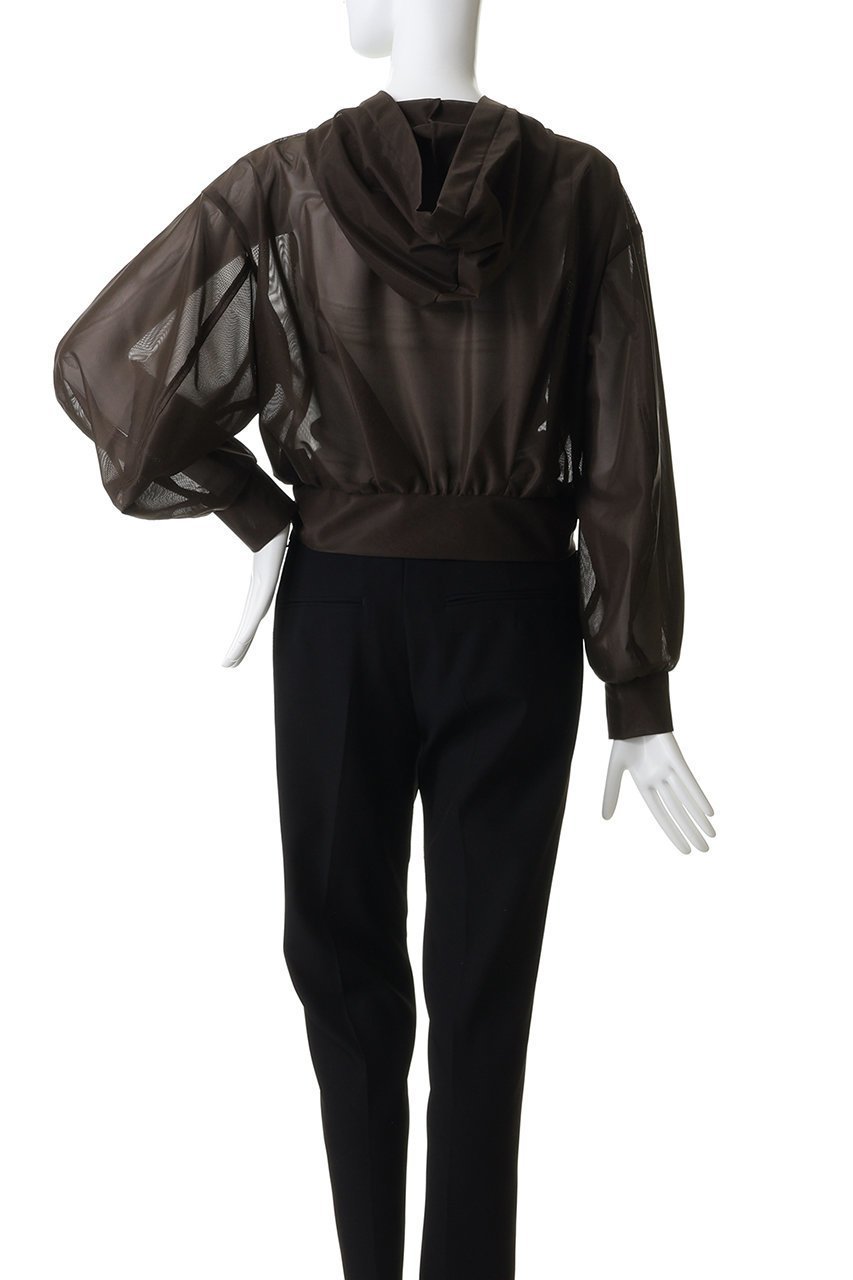 【ランバン オン ブルー/LANVIN en Bleu】のサテンラッセルフーディー 人気、トレンドファッション・服の通販 founy(ファニー) 　ファッション　Fashion　レディースファッション　Fashion for Women　トップス・カットソー　Cut & Sew Tops　シャツ・ブラウス・オフィスカジュアル　Elegant Blouses & Button-Ups　レディースパーカー・カジュアルフーディー　Casual Hoodies & Sweatshirts　ロングTシャツ・Tシャツ　Longline T-Shirts & Tees　スウェット・クルーネックトップス　Sweatshirts & Crewnecks / Relaxed Fit Sweat Tops　カットソー・ベーシックTシャツ　Cut-and-Sewn Tops / Stretch Tees & Basics　クロップド　Cropped, Short Length　サテン　Satin, Glossy Fabric　シアー　Sheer, See-Through　スポーティ　Sporty, Casual Athletic　スリーブ　Sleeve, Long Sleeve / Short Sleeve　ロング　Long, Long-Length　夏　Summer　春　Spring　S/S・春夏　SS, Spring/Summer, Warm Season　other-4|ID: prp329100004932740 ipo3291000000037024097