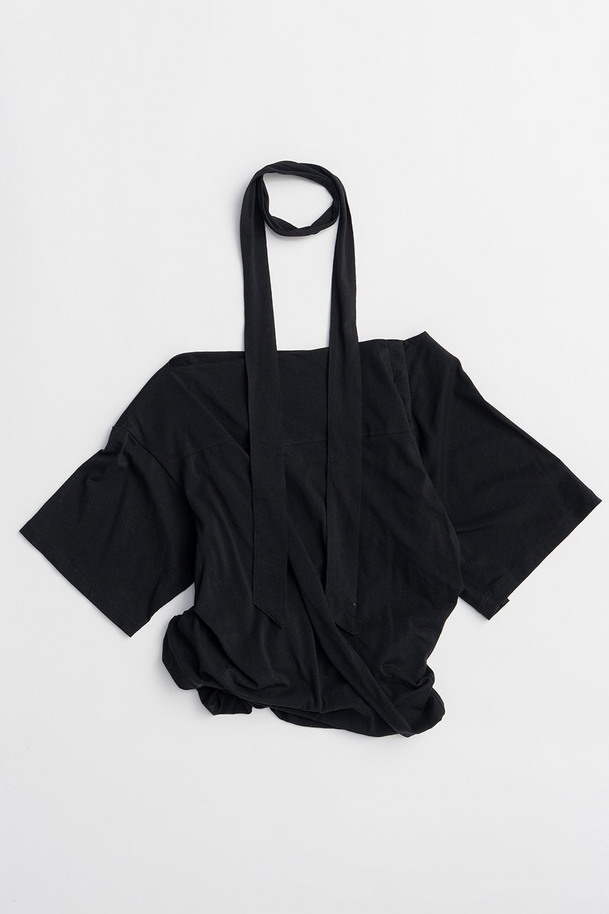 【メゾンスペシャル/MAISON SPECIAL】のTie Detail 2WAY Twist T-Shirt/タイ付2WAYツイストTシャツ インテリア・キッズ・メンズ・レディースファッション・服の通販 founy(ファニー) 　ファッション　Fashion　レディースファッション　Fashion for Women　トップス・カットソー　Cut & Sew Tops　シャツ・ブラウス・オフィスカジュアル　Elegant Blouses & Button-Ups　ロングTシャツ・Tシャツ　Longline T-Shirts & Tees　カットソー・ベーシックTシャツ　Cut-and-Sewn Tops / Stretch Tees & Basics　カットソー　Cut and Sewn Top　コンパクト　Compact, Small Size　ショート　Short, Short Length　シンプル　Simple, Minimal　スリーブ　Sleeve, Long Sleeve / Short Sleeve　ツイスト　Tweed, Tweed Fabric　ボトム　Bottoms, Lower Wear　夏　Summer　新作・新入荷　New Arrivals / New In　BLK(ブラック)|ID: prp329100004932752 ipo3291000000037024233