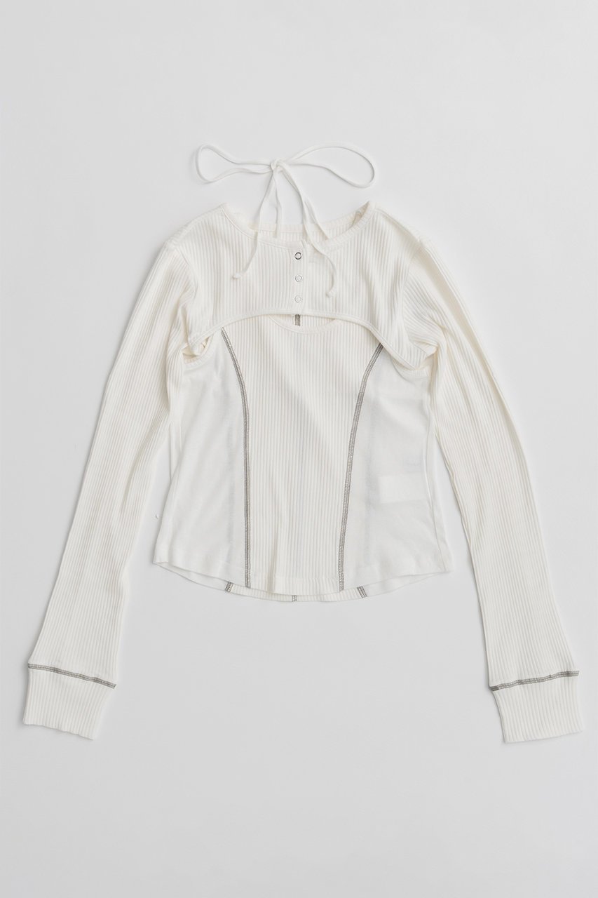 【メゾンスペシャル/MAISON SPECIAL】のBolero Combo Tank Top/ボレロコンビタンクトップ インテリア・キッズ・メンズ・レディースファッション・服の通販 founy(ファニー) 　ファッション　Fashion　レディースファッション　Fashion for Women　アウター　Coat / Outerwear Collection　ボレロ・ショート丈ジャケット / ドレス羽織りに　Boleros & Short Jackets　トップス・カットソー　Cut & Sew Tops　キャミソール&ノースリーブ　Camisoles & Sleeveless Tops　シャツ・ブラウス・オフィスカジュアル　Elegant Blouses & Button-Ups　ロングTシャツ・Tシャツ　Longline T-Shirts & Tees　カットソー・ベーシックTシャツ　Cut-and-Sewn Tops / Stretch Tees & Basics　キャミソール　Camisole, Spaghetti Strap Top　コンパクト　Compact, Small Size　タンク　Tank Top, Sleeveless Top　テレコ　Ribbed, Rib Stitch　ドット　Polka Dot, Dot Pattern　フロント　Front, Front Design　ボレロ　Bolero, Short Cardigan　ラップ　Wrap, Wrap Design　新作・新入荷　New Arrivals / New In　長袖　Long Sleeve, Full Sleeve　WHT(ホワイト)|ID: prp329100004932753 ipo3291000000037024254