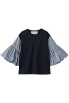 【アダワス/ADAWAS】のコットン ジャージー Tシャツ 人気、トレンドファッション・服の通販 founy(ファニー) ファッション Fashion レディースファッション Fashion for Women トップス・カットソー Cut & Sew Tops シャツ・ブラウス・オフィスカジュアル Elegant Blouses & Button-Ups ロングTシャツ・Tシャツ Longline T-Shirts & Tees カットソー・ベーシックTシャツ Cut-and-Sewn Tops / Stretch Tees & Basics ショート Short, Short Length シルケット Silket, Silky Cotton スリーブ Sleeve, Long Sleeve / Short Sleeve タイプライター Typewriter Fabric, Crisp Cotton フレア Flare, Flared エレガント 上品 Elegant ビジネス 仕事 通勤 Business / Work / Commuting thumbnail ミッドナイト|ID: prp329100004932773 ipo3291000000037024507