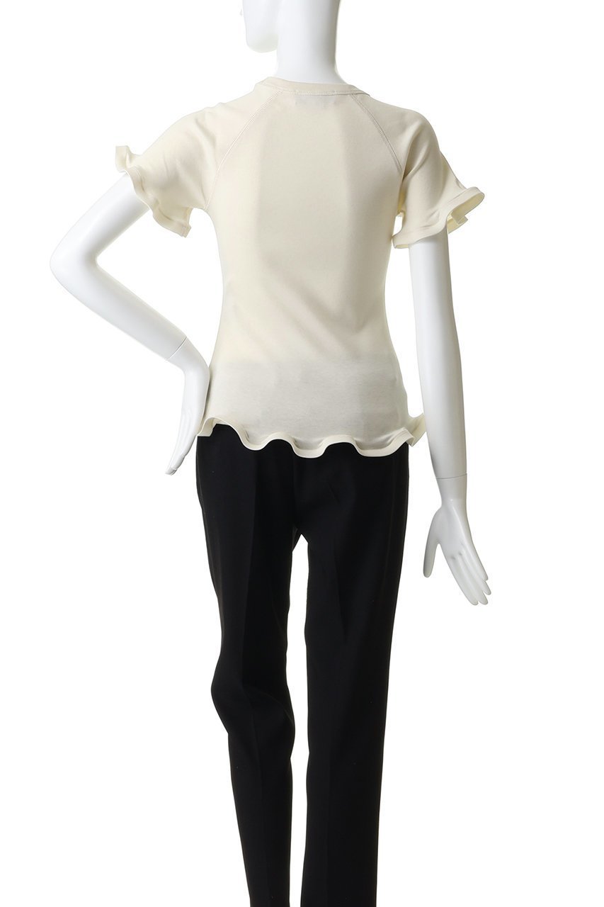 【ステラ マッカートニー/STELLA McCARTNEY】のフリルヘムリブTシャツ 人気、トレンドファッション・服の通販 founy(ファニー) 　ファッション　Fashion　レディースファッション　Fashion for Women　トップス・カットソー　Cut & Sew Tops　シャツ・ブラウス・オフィスカジュアル　Elegant Blouses & Button-Ups　ロングTシャツ・Tシャツ　Longline T-Shirts & Tees　カットソー・ベーシックTシャツ　Cut-and-Sewn Tops / Stretch Tees & Basics　コンパクト　Compact, Small Size　ショート　Short, Short Length　スラックス　Slacks, Dress Pants　スリーブ　Sleeve, Long Sleeve / Short Sleeve　デニム　Denim, Jeans Material　フリル　Frill, Ruffle　フレア　Flare, Flared　other-4|ID: prp329100004932775 ipo3291000000037024526
