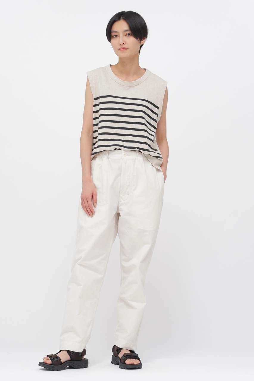 【マーガレットハウエル/MARGARET HOWELL】のBELGIAN LINEN COTTON JERSEY TOP 人気、トレンドファッション・服の通販 founy(ファニー) 　ファッション　Fashion　レディースファッション　Fashion for Women　トップス・カットソー　Cut & Sew Tops　キャミソール&ノースリーブ　Camisoles & Sleeveless Tops　シャツ・ブラウス・オフィスカジュアル　Elegant Blouses & Button-Ups　ロングTシャツ・Tシャツ　Longline T-Shirts & Tees　カットソー・ベーシックTシャツ　Cut-and-Sewn Tops / Stretch Tees & Basics　キャミソール　Camisole, Spaghetti Strap Top　ストライプ　Stripe, Striped Pattern　タンク　Tank Top, Sleeveless Top　プリント　Print, Printed Pattern　リネン　Linen, Linen Fabric　エレガント 上品　Elegant　夏　Summer　other-2|ID: prp329100004932783 ipo3291000000037024593