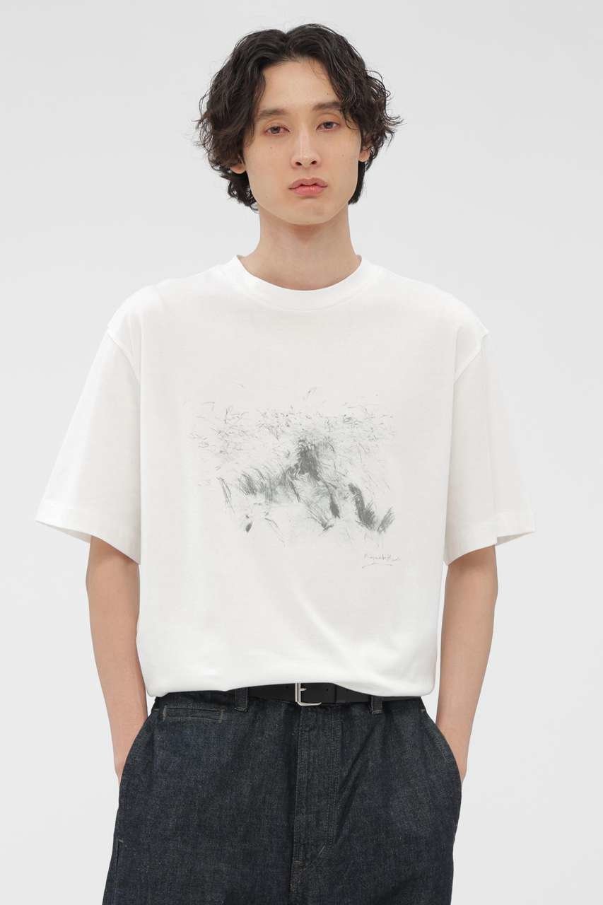 【その他のブランド/Other】のLANDSCAPE PRINT COTTON JERSEY TOP 人気、トレンドファッション・服の通販 founy(ファニー) 　ファッション　Fashion　レディースファッション　Fashion for Women　トップス・カットソー　Cut & Sew Tops　シャツ・ブラウス・オフィスカジュアル　Elegant Blouses & Button-Ups　ロングTシャツ・Tシャツ　Longline T-Shirts & Tees　カットソー・ベーシックTシャツ　Cut-and-Sewn Tops / Stretch Tees & Basics　ショート　Short, Short Length　スリーブ　Sleeve, Long Sleeve / Short Sleeve　プリント　Print, Printed Pattern　マーガレット　Marguerite, Daisy Pattern　モチーフ　Motif, Design Theme　 other-1|ID: prp329100004932786 ipo3291000000037024663