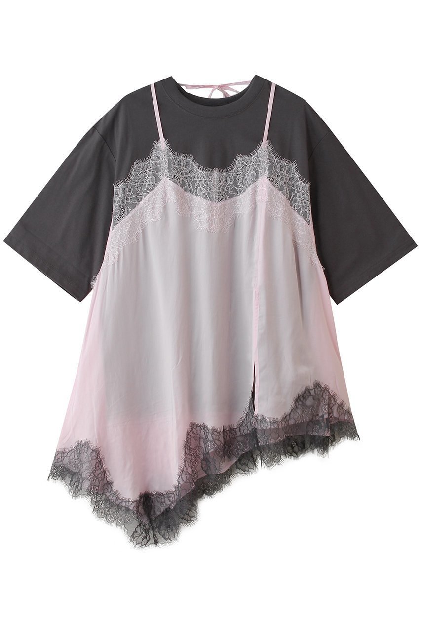 【メゾンスペシャル/MAISON SPECIAL】のLace Docking Layered TEE/レースドッキングレイヤードTEE インテリア・キッズ・メンズ・レディースファッション・服の通販 founy(ファニー) 　ファッション　Fashion　レディースファッション　Fashion for Women　トップス・カットソー　Cut & Sew Tops　シャツ・ブラウス・オフィスカジュアル　Elegant Blouses & Button-Ups　ロングTシャツ・Tシャツ　Longline T-Shirts & Tees　カットソー・ベーシックTシャツ　Cut-and-Sewn Tops / Stretch Tees & Basics　スリーブ　Sleeve, Long Sleeve / Short Sleeve　デニム　Denim, Jeans Material　ドッキング　Docking, Mixed Material　フェミニン　Feminine, Girly　ミックス　Mix, Mixed Style　ランジェリー　Lingerie, Intimate Wear　レース　Lace, Lace Fabric　ロング　Long, Long-Length　C.GRY(チャコールグレー)|ID: prp329100004932795 ipo3291000000037024762