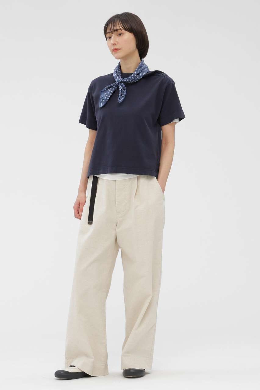 【マーガレットハウエル/MARGARET HOWELL】のGARMENT DYED TOUGH COTTON LINEN JERSEY TOP 人気、トレンドファッション・服の通販 founy(ファニー) 　ファッション　Fashion　レディースファッション　Fashion for Women　トップス・カットソー　Cut & Sew Tops　シャツ・ブラウス・オフィスカジュアル　Elegant Blouses & Button-Ups　ロングTシャツ・Tシャツ　Longline T-Shirts & Tees　カットソー・ベーシックTシャツ　Cut-and-Sewn Tops / Stretch Tees & Basics　コンパクト　Compact, Small Size　ショート　Short, Short Length　シンプル　Simple, Minimal　スリーブ　Sleeve, Long Sleeve / Short Sleeve　フィット　Fit, Slim Fit　リネン　Linen, Linen Fabric　other-2|ID: prp329100004932802 ipo3291000000037024820