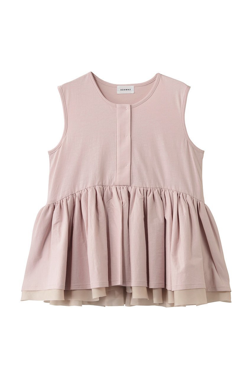 【アダワス/ADAWAS】のドライ コットン ジャージー ペプラム Tシャツ インテリア・キッズ・メンズ・レディースファッション・服の通販 founy(ファニー) 　ファッション　Fashion　レディースファッション　Fashion for Women　トップス・カットソー　Cut & Sew Tops　キャミソール&ノースリーブ　Camisoles & Sleeveless Tops　シャツ・ブラウス・オフィスカジュアル　Elegant Blouses & Button-Ups　ロングTシャツ・Tシャツ　Longline T-Shirts & Tees　カットソー・ベーシックTシャツ　Cut-and-Sewn Tops / Stretch Tees & Basics　キャミソール　Camisole, Spaghetti Strap Top　タンク　Tank Top, Sleeveless Top　デニム　Denim, Jeans Material　フェミニン　Feminine, Girly　ペプラム　Peplum, Flared Hem　夏　Summer　ピンク|ID: prp329100004932806 ipo3291000000037024844