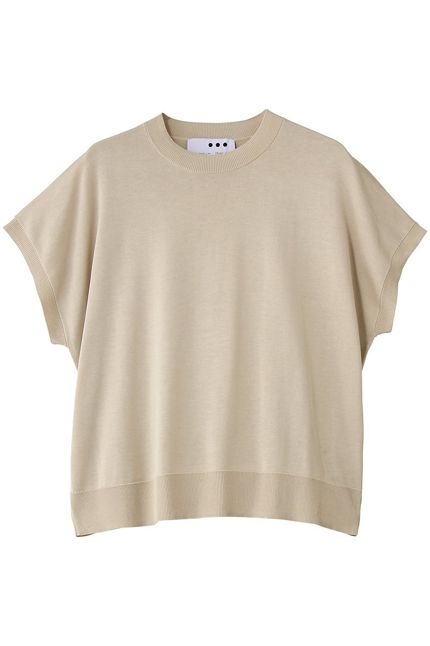 【スリー ドッツ/three dots】のウォッシャブルコットンシルク 半袖トップス インテリア・キッズ・メンズ・レディースファッション・服の通販 founy(ファニー) 　ファッション　Fashion　レディースファッション　Fashion for Women　トップス・カットソー　Cut & Sew Tops　シャツ・ブラウス・オフィスカジュアル　Elegant Blouses & Button-Ups　ロングTシャツ・Tシャツ　Longline T-Shirts & Tees　カットソー・ベーシックTシャツ　Cut-and-Sewn Tops / Stretch Tees & Basics　ウォッシャブル　Machine Washable　ショート　Short, Short Length　シルク　Silk, 100% Silk　シンプル　Simple, Minimal　スリーブ　Sleeve, Long Sleeve / Short Sleeve　ボトム　Bottoms, Lower Wear　リラックス　Relax, Relaxed Fit　エレガント 上品　Elegant　半袖　Short Sleeve, Half Sleeve　洗える　Machine Washable　ホワイトベージュ|ID: prp329100004932808 ipo3291000000037024864