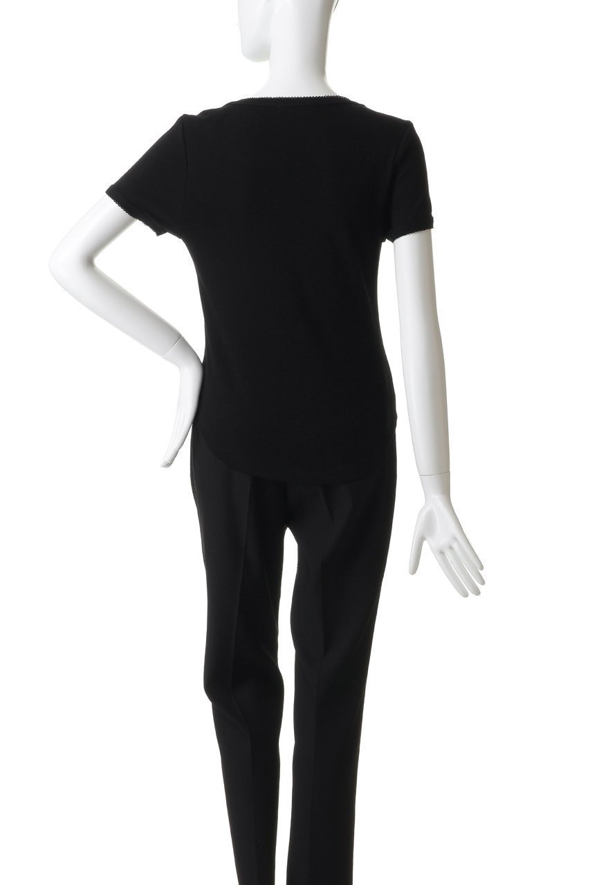 【マディソンブルー/MADISONBLUE】のEMBROIDERED TRIM BOAT NECK TEE S/COTTON ボートネックTシャツ 人気、トレンドファッション・服の通販 founy(ファニー) 　ファッション　Fashion　レディースファッション　Fashion for Women　トップス・カットソー　Cut & Sew Tops　シャツ・ブラウス・オフィスカジュアル　Elegant Blouses & Button-Ups　ロングTシャツ・Tシャツ　Longline T-Shirts & Tees　カットソー・ベーシックTシャツ　Cut-and-Sewn Tops / Stretch Tees & Basics　おすすめ　Recommended / Our Picks　ショート　Short, Short Length　スリーブ　Sleeve, Long Sleeve / Short Sleeve　フレア　Flare, Flared　ボトム　Bottoms, Lower Wear　モチーフ　Motif, Design Theme　エレガント 上品　Elegant　再入荷　Restock / Back in Stock　半袖　Short Sleeve, Half Sleeve　other-4|ID: prp329100004932815 ipo3291000000037024931