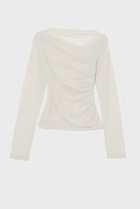 【スタニングルアー/STUNNING LURE】のクロスネックロンT 人気、トレンドファッション・服の通販 founy(ファニー) ファッション Fashion レディースファッション Fashion for Women トップス・カットソー Cut & Sew Tops シャツ・ブラウス・オフィスカジュアル Elegant Blouses & Button-Ups ロングTシャツ・Tシャツ Longline T-Shirts & Tees カットソー・ベーシックTシャツ Cut-and-Sewn Tops / Stretch Tees & Basics イレギュラー Irregular Design ストレッチ Stretch, Stretchy Fabric スリーブ Sleeve, Long Sleeve / Short Sleeve ドレープ Drape, Draping Fabric ロング Long, Long-Length 再入荷 Restock / Back in Stock thumbnail オフホワイト|ID: prp329100004932822 ipo3291000000037024981