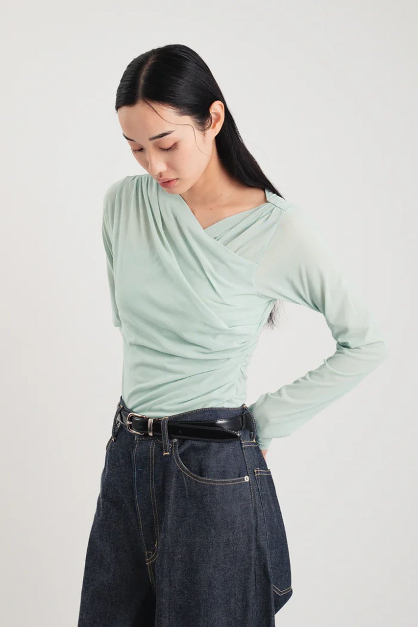 【スタニングルアー/STUNNING LURE】のクロスネックロンT 人気、トレンドファッション・服の通販 founy(ファニー) 　ファッション　Fashion　レディースファッション　Fashion for Women　トップス・カットソー　Cut & Sew Tops　シャツ・ブラウス・オフィスカジュアル　Elegant Blouses & Button-Ups　ロングTシャツ・Tシャツ　Longline T-Shirts & Tees　カットソー・ベーシックTシャツ　Cut-and-Sewn Tops / Stretch Tees & Basics　イレギュラー　Irregular Design　ストレッチ　Stretch, Stretchy Fabric　スリーブ　Sleeve, Long Sleeve / Short Sleeve　ドレープ　Drape, Draping Fabric　ロング　Long, Long-Length　再入荷　Restock / Back in Stock　other-8|ID: prp329100004932822 ipo3291000000037024988