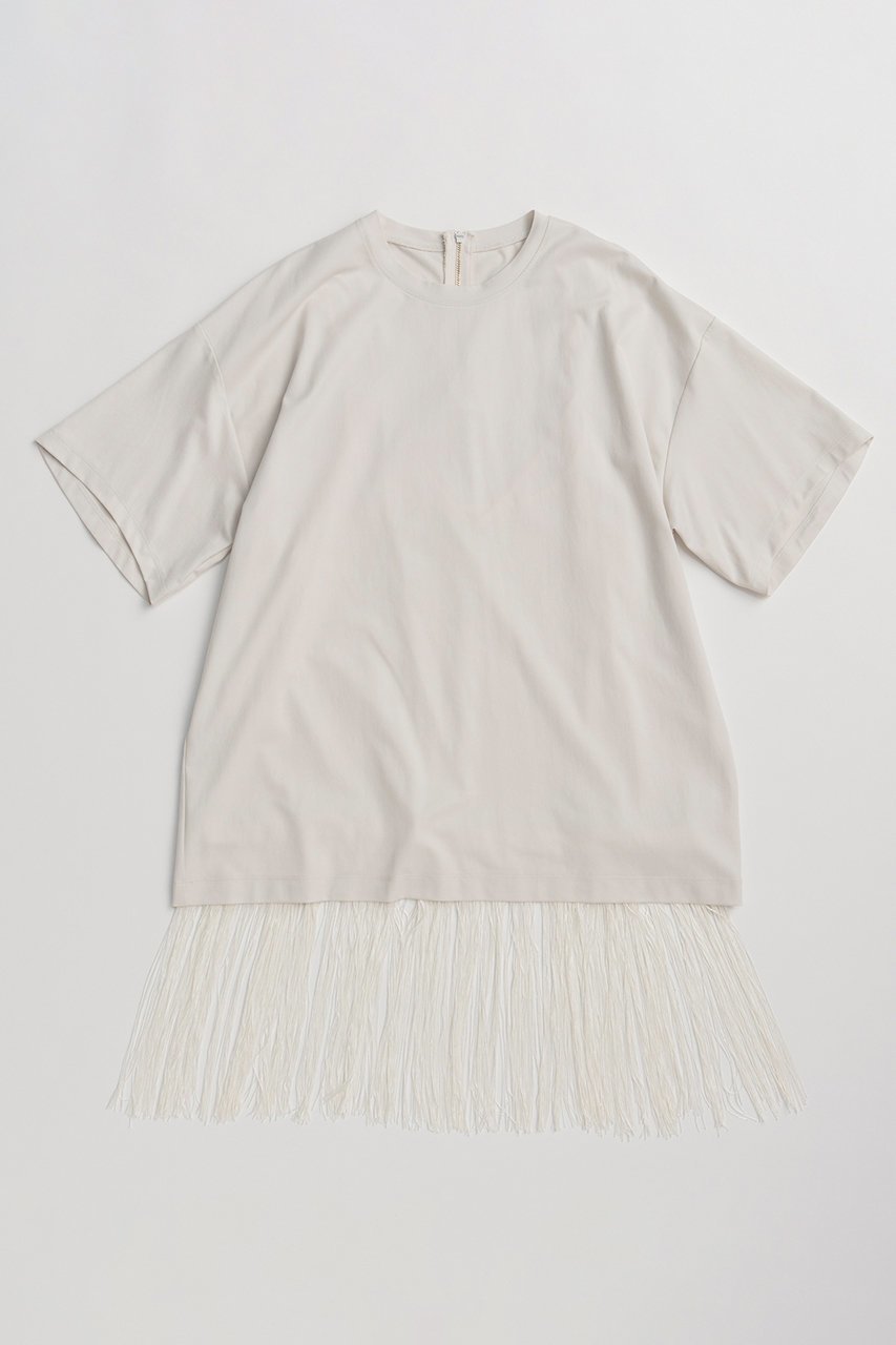 【メゾンスペシャル/MAISON SPECIAL】のFringe Cupra Jersey T-Shirt/フリンジキュプラジャージTシャツ インテリア・キッズ・メンズ・レディースファッション・服の通販 founy(ファニー) 　ファッション　Fashion　レディースファッション　Fashion for Women　トップス・カットソー　Cut & Sew Tops　シャツ・ブラウス・オフィスカジュアル　Elegant Blouses & Button-Ups　ロングTシャツ・Tシャツ　Longline T-Shirts & Tees　カットソー・ベーシックTシャツ　Cut-and-Sewn Tops / Stretch Tees & Basics　インナー　Innerwear　ヴィンテージ　Vintage Style　秋　Autumn　カットソー　Cut and Sewn Top　キャミソール　Camisole, Spaghetti Strap Top　キュプラ　Cupro, Eco Fabric　ショート　Short, Short Length　シンプル　Simple, Minimal　ジャケット　Jacket, Outerwear　スリーブ　Sleeve, Long Sleeve / Short Sleeve　ドレープ　Drape, Draping Fabric　ビッグ　Big, Oversized　フリンジ　Fringe, Tassel　メッシュ　Mesh, Net Fabric　リラックス　Relax, Relaxed Fit　ルーズ　Loose, Oversized　エレガント 上品　Elegant　新作・新入荷　New Arrivals / New In　IVR(アイボリー)|ID: prp329100004932826 ipo3291000000037025022