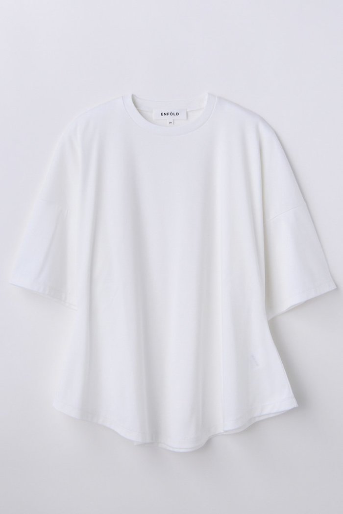 【エンフォルド/ENFOLD】のPEPLUM LOOSE T-SHIRT インテリア・キッズ・メンズ・レディースファッション・服の通販 founy(ファウニー) https://founy.com/ ファッション Fashion レディースファッション Fashion for Women トップス・カットソー Cut & Sew Tops シャツ・ブラウス・オフィスカジュアル Elegant Blouses & Button-Ups ロングTシャツ・Tシャツ Longline T-Shirts & Tees カットソー・ベーシックTシャツ Cut-and-Sewn Tops / Stretch Tees & Basics ショート Short, Short Length シルケット Silket, Silky Cotton スリーブ Sleeve, Long Sleeve / Short Sleeve フォルム Silhouette, Form ペプラム Peplum, Flared Hem ルーズ Loose, Oversized ワイド Wide, Wide Fit エレガント 上品 Elegant |ID: prp329100004932828 ipo3291000000037025040