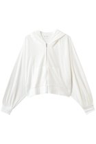 【スリー ドッツ/three dots】のスマイルダブルコットン ジップアップフーディ ホワイト|ID:prp329100004932830