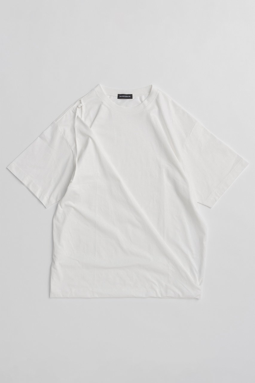 【メゾンスペシャル/MAISON SPECIAL】のAsymmetrical Drape T-Shirt/アシンメトリードレープTEE 人気、トレンドファッション・服の通販 founy(ファニー) 　ファッション　Fashion　レディースファッション　Fashion for Women　トップス・カットソー　Cut & Sew Tops　シャツ・ブラウス・オフィスカジュアル　Elegant Blouses & Button-Ups　ロングTシャツ・Tシャツ　Longline T-Shirts & Tees　カットソー・ベーシックTシャツ　Cut-and-Sewn Tops / Stretch Tees & Basics　カットソー　Cut and Sewn Top　ショート　Short, Short Length　スリット　Slit, Slit Detail　スリーブ　Sleeve, Long Sleeve / Short Sleeve　ドレープ　Drape, Draping Fabric　バランス　Balance, Style Balance　ボトム　Bottoms, Lower Wear　新作・新入荷　New Arrivals / New In　 other-1|ID: prp329100004932833 ipo3291000000037025079