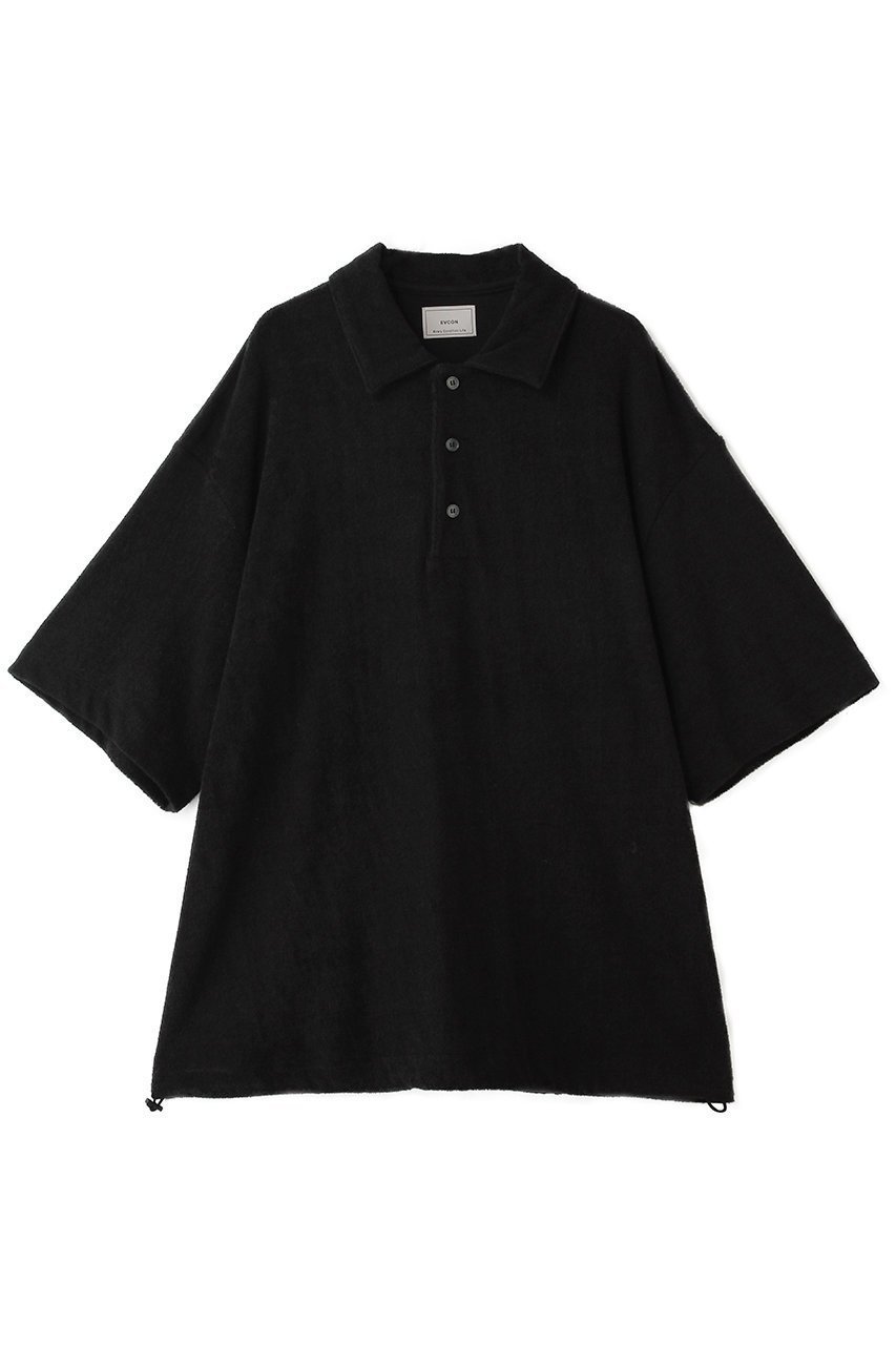 【エビコン/EVCON】の【UNISEX】PILE POLO S/S TEE インテリア・キッズ・メンズ・レディースファッション・服の通販 founy(ファニー) 　ファッション　Fashion　レディースファッション　Fashion for Women　トップス・カットソー　Cut & Sew Tops　シャツ・ブラウス・オフィスカジュアル　Elegant Blouses & Button-Ups　ロングTシャツ・Tシャツ　Longline T-Shirts & Tees　カットソー・ベーシックTシャツ　Cut-and-Sewn Tops / Stretch Tees & Basics　ユニセックス　Unisex, Genderless　ショート　Short, Short Length　スリーブ　Sleeve, Long Sleeve / Short Sleeve　ボックス　Boxy, Box Shape　ポロシャツ　Polo Shirt, Collared Tee　夏　Summer　春　Spring　S/S・春夏　SS, Spring/Summer, Warm Season　BLACK|ID: prp329100004932839 ipo3291000000037025138