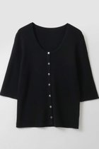 【ハー/HER.】のリネン混リブカーディガン ブラック|ID: prp329100004932848 ipo3291000000037025216