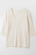 【ハー/HER.】のリネン混リブカーディガン オフホワイト|ID: prp329100004932848 ipo3291000000037025217