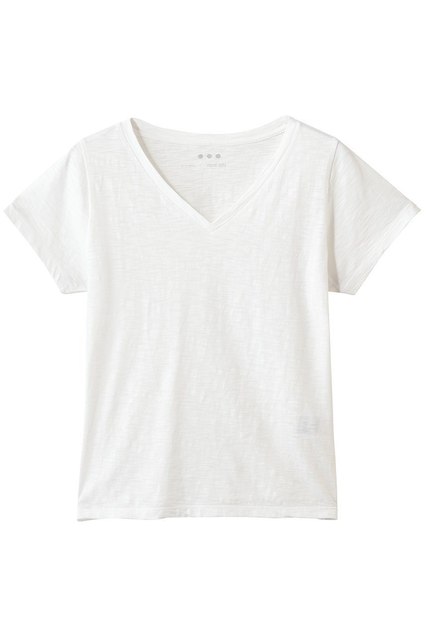 【スリー ドッツ/three dots】のオーガニックスラブ Vネック インテリア・キッズ・メンズ・レディースファッション・服の通販 founy(ファニー) 　ファッション　Fashion　レディースファッション　Fashion for Women　トップス・カットソー　Cut & Sew Tops　シャツ・ブラウス・オフィスカジュアル　Elegant Blouses & Button-Ups　ロングTシャツ・Tシャツ　Longline T-Shirts & Tees　カットソー・ベーシックTシャツ　Cut-and-Sewn Tops / Stretch Tees & Basics　Vネックトップス　V-Neck Tops / V-Cut Neckline Shirts　ショート　Short, Short Length　スリーブ　Sleeve, Long Sleeve / Short Sleeve　ハーフ　Half, Half-Length　夏　Summer　新作・新入荷　New Arrivals / New In　春　Spring　S/S・春夏　SS, Spring/Summer, Warm Season　ホワイト|ID: prp329100004932849 ipo3291000000037025226