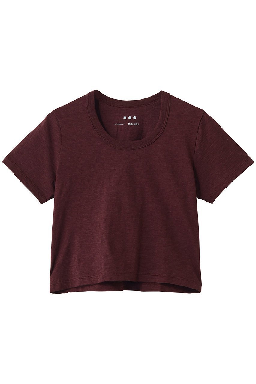 【スリー ドッツ/three dots】のオーガニックスラブ ジェシカ インテリア・キッズ・メンズ・レディースファッション・服の通販 founy(ファニー) 　ファッション　Fashion　レディースファッション　Fashion for Women　トップス・カットソー　Cut & Sew Tops　シャツ・ブラウス・オフィスカジュアル　Elegant Blouses & Button-Ups　ロングTシャツ・Tシャツ　Longline T-Shirts & Tees　カットソー・ベーシックTシャツ　Cut-and-Sewn Tops / Stretch Tees & Basics　おすすめ　Recommended / Our Picks　コンパクト　Compact, Small Size　ショート　Short, Short Length　スリーブ　Sleeve, Long Sleeve / Short Sleeve　ハーフ　Half, Half-Length　夏　Summer　新作・新入荷　New Arrivals / New In　春　Spring　S/S・春夏　SS, Spring/Summer, Warm Season　バーガンディー|ID: prp329100004932851 ipo3291000000037025248