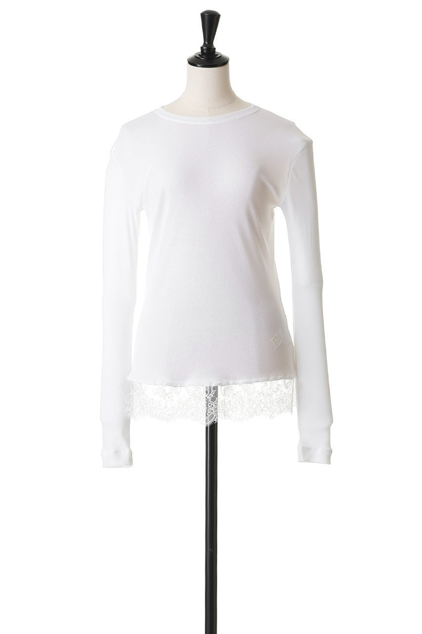 【ブラミンク/BLAMINK】のレースリブロングスリーブ 人気、トレンドファッション・服の通販 founy(ファニー) 　ファッション　Fashion　レディースファッション　Fashion for Women　トップス・カットソー　Cut & Sew Tops　シャツ・ブラウス・オフィスカジュアル　Elegant Blouses & Button-Ups　ロングTシャツ・Tシャツ　Longline T-Shirts & Tees　カットソー・ベーシックTシャツ　Cut-and-Sewn Tops / Stretch Tees & Basics　おすすめ　Recommended / Our Picks　インナー　Innerwear　スリーブ　Sleeve, Long Sleeve / Short Sleeve　レース　Lace, Lace Fabric　ロング　Long, Long-Length　エレガント 上品　Elegant　新作・新入荷　New Arrivals / New In　other-2|ID: prp329100004932857 ipo3291000000037025299