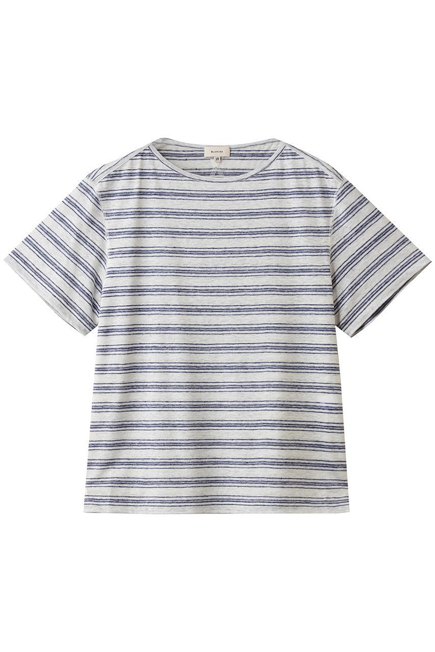 【ブラミンク/BLAMINK】のボーダーショートスリーブ インテリア・キッズ・メンズ・レディースファッション・服の通販 founy(ファニー) 　ファッション　Fashion　レディースファッション　Fashion for Women　トップス・カットソー　Cut & Sew Tops　シャツ・ブラウス・オフィスカジュアル　Elegant Blouses & Button-Ups　ロングTシャツ・Tシャツ　Longline T-Shirts & Tees　カットソー・ベーシックTシャツ　Cut-and-Sewn Tops / Stretch Tees & Basics　ショート　Short, Short Length　スリーブ　Sleeve, Long Sleeve / Short Sleeve　バランス　Balance, Style Balance　ボーダー　Border, Stripe　モダン　Modern, Contemporary　リゾート　Resort, Vacation Style　新作・新入荷　New Arrivals / New In　ネイビー|ID: prp329100004932858 ipo3291000000037025305