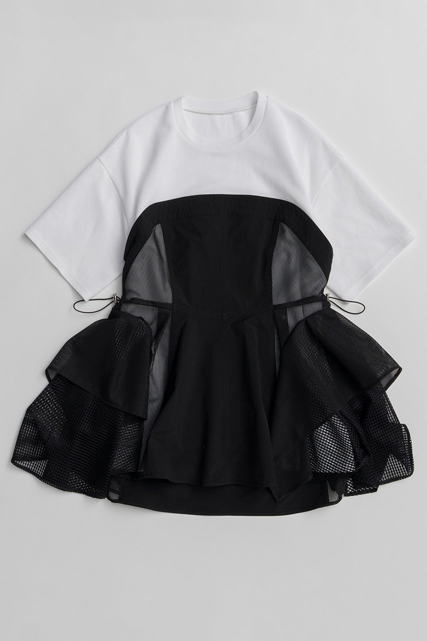【メゾンスペシャル/MAISON SPECIAL】のMesh Docking T-Shirt/メッシュドッキングTシャツ インテリア・キッズ・メンズ・レディースファッション・服の通販 founy(ファニー) 　ファッション　Fashion　レディースファッション　Fashion for Women　トップス・カットソー　Cut & Sew Tops　シャツ・ブラウス・オフィスカジュアル　Elegant Blouses & Button-Ups　ロングTシャツ・Tシャツ　Longline T-Shirts & Tees　カットソー・ベーシックTシャツ　Cut-and-Sewn Tops / Stretch Tees & Basics　カットソー　Cut and Sewn Top　ショート　Short, Short Length　シンプル　Simple, Minimal　スポーティ　Sporty, Casual Athletic　スリーブ　Sleeve, Long Sleeve / Short Sleeve　ドッキング　Docking, Mixed Material　バランス　Balance, Style Balance　ペプラム　Peplum, Flared Hem　ボトム　Bottoms, Lower Wear　メッシュ　Mesh, Net Fabric　再入荷　Restock / Back in Stock　BLK(ブラック)|ID: prp329100004932859 ipo3291000000037025312