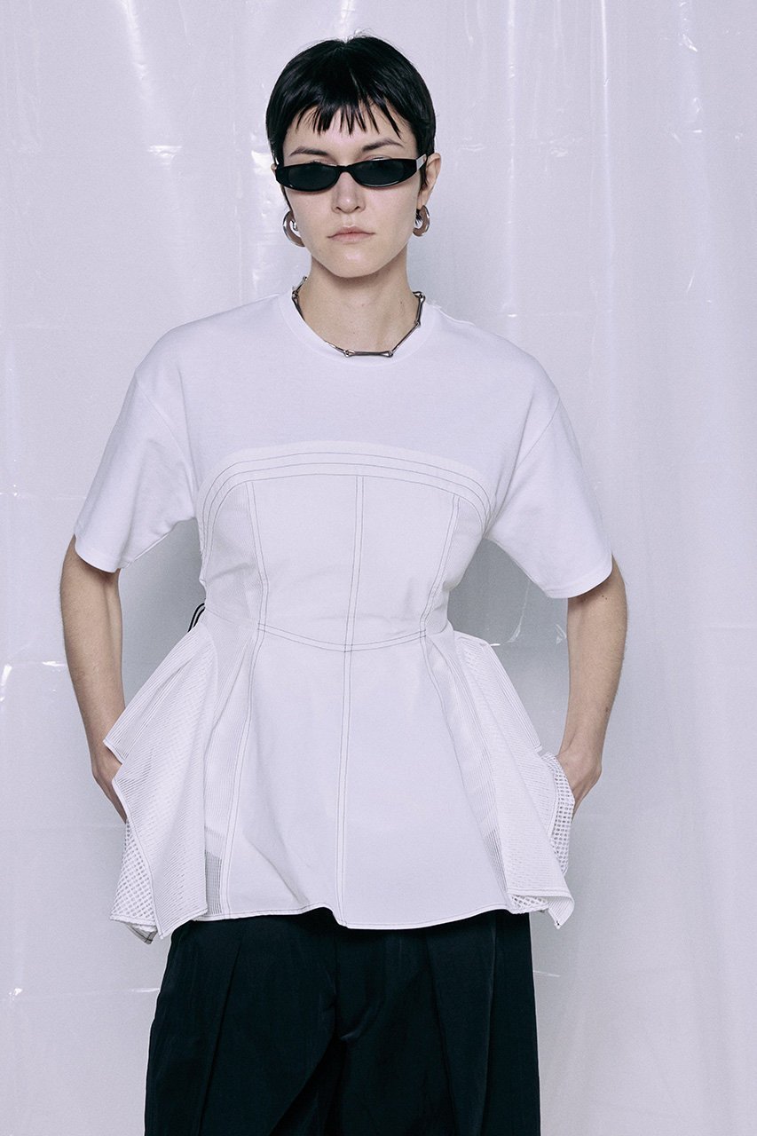 【メゾンスペシャル/MAISON SPECIAL】のMesh Docking T-Shirt/メッシュドッキングTシャツ 人気、トレンドファッション・服の通販 founy(ファニー) 　ファッション　Fashion　レディースファッション　Fashion for Women　トップス・カットソー　Cut & Sew Tops　シャツ・ブラウス・オフィスカジュアル　Elegant Blouses & Button-Ups　ロングTシャツ・Tシャツ　Longline T-Shirts & Tees　カットソー・ベーシックTシャツ　Cut-and-Sewn Tops / Stretch Tees & Basics　カットソー　Cut and Sewn Top　ショート　Short, Short Length　シンプル　Simple, Minimal　スポーティ　Sporty, Casual Athletic　スリーブ　Sleeve, Long Sleeve / Short Sleeve　ドッキング　Docking, Mixed Material　バランス　Balance, Style Balance　ペプラム　Peplum, Flared Hem　ボトム　Bottoms, Lower Wear　メッシュ　Mesh, Net Fabric　再入荷　Restock / Back in Stock　other-2|ID: prp329100004932859 ipo3291000000037025314