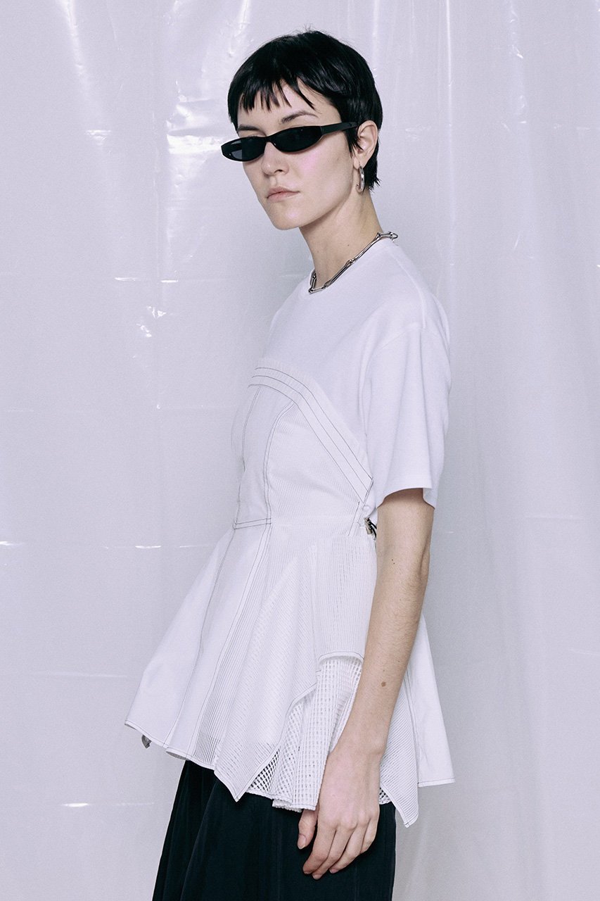 【メゾンスペシャル/MAISON SPECIAL】のMesh Docking T-Shirt/メッシュドッキングTシャツ 人気、トレンドファッション・服の通販 founy(ファニー) 　ファッション　Fashion　レディースファッション　Fashion for Women　トップス・カットソー　Cut & Sew Tops　シャツ・ブラウス・オフィスカジュアル　Elegant Blouses & Button-Ups　ロングTシャツ・Tシャツ　Longline T-Shirts & Tees　カットソー・ベーシックTシャツ　Cut-and-Sewn Tops / Stretch Tees & Basics　カットソー　Cut and Sewn Top　ショート　Short, Short Length　シンプル　Simple, Minimal　スポーティ　Sporty, Casual Athletic　スリーブ　Sleeve, Long Sleeve / Short Sleeve　ドッキング　Docking, Mixed Material　バランス　Balance, Style Balance　ペプラム　Peplum, Flared Hem　ボトム　Bottoms, Lower Wear　メッシュ　Mesh, Net Fabric　再入荷　Restock / Back in Stock　other-3|ID: prp329100004932859 ipo3291000000037025315