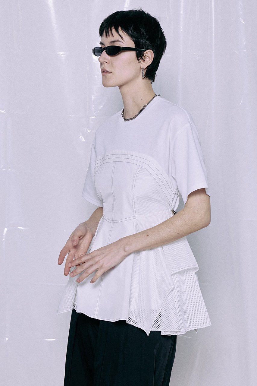 【メゾンスペシャル/MAISON SPECIAL】のMesh Docking T-Shirt/メッシュドッキングTシャツ 人気、トレンドファッション・服の通販 founy(ファニー) 　ファッション　Fashion　レディースファッション　Fashion for Women　トップス・カットソー　Cut & Sew Tops　シャツ・ブラウス・オフィスカジュアル　Elegant Blouses & Button-Ups　ロングTシャツ・Tシャツ　Longline T-Shirts & Tees　カットソー・ベーシックTシャツ　Cut-and-Sewn Tops / Stretch Tees & Basics　カットソー　Cut and Sewn Top　ショート　Short, Short Length　シンプル　Simple, Minimal　スポーティ　Sporty, Casual Athletic　スリーブ　Sleeve, Long Sleeve / Short Sleeve　ドッキング　Docking, Mixed Material　バランス　Balance, Style Balance　ペプラム　Peplum, Flared Hem　ボトム　Bottoms, Lower Wear　メッシュ　Mesh, Net Fabric　再入荷　Restock / Back in Stock　other-5|ID: prp329100004932859 ipo3291000000037025317