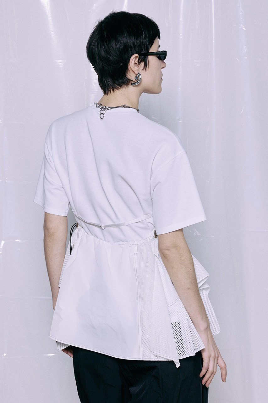 【メゾンスペシャル/MAISON SPECIAL】のMesh Docking T-Shirt/メッシュドッキングTシャツ 人気、トレンドファッション・服の通販 founy(ファニー) 　ファッション　Fashion　レディースファッション　Fashion for Women　トップス・カットソー　Cut & Sew Tops　シャツ・ブラウス・オフィスカジュアル　Elegant Blouses & Button-Ups　ロングTシャツ・Tシャツ　Longline T-Shirts & Tees　カットソー・ベーシックTシャツ　Cut-and-Sewn Tops / Stretch Tees & Basics　カットソー　Cut and Sewn Top　ショート　Short, Short Length　シンプル　Simple, Minimal　スポーティ　Sporty, Casual Athletic　スリーブ　Sleeve, Long Sleeve / Short Sleeve　ドッキング　Docking, Mixed Material　バランス　Balance, Style Balance　ペプラム　Peplum, Flared Hem　ボトム　Bottoms, Lower Wear　メッシュ　Mesh, Net Fabric　再入荷　Restock / Back in Stock　other-6|ID: prp329100004932859 ipo3291000000037025318