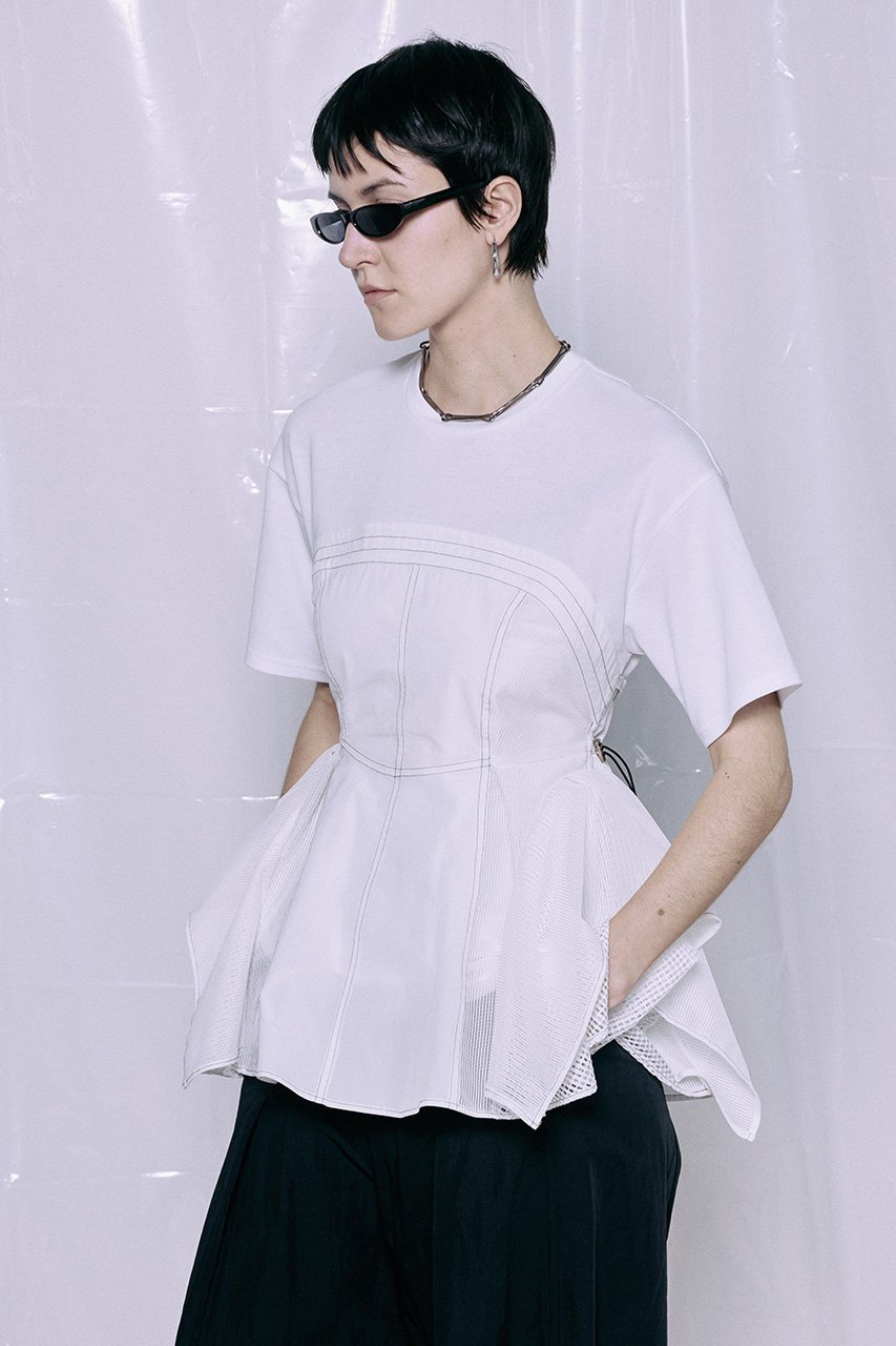【メゾンスペシャル/MAISON SPECIAL】のMesh Docking T-Shirt/メッシュドッキングTシャツ 人気、トレンドファッション・服の通販 founy(ファニー) 　ファッション　Fashion　レディースファッション　Fashion for Women　トップス・カットソー　Cut & Sew Tops　シャツ・ブラウス・オフィスカジュアル　Elegant Blouses & Button-Ups　ロングTシャツ・Tシャツ　Longline T-Shirts & Tees　カットソー・ベーシックTシャツ　Cut-and-Sewn Tops / Stretch Tees & Basics　カットソー　Cut and Sewn Top　ショート　Short, Short Length　シンプル　Simple, Minimal　スポーティ　Sporty, Casual Athletic　スリーブ　Sleeve, Long Sleeve / Short Sleeve　ドッキング　Docking, Mixed Material　バランス　Balance, Style Balance　ペプラム　Peplum, Flared Hem　ボトム　Bottoms, Lower Wear　メッシュ　Mesh, Net Fabric　再入荷　Restock / Back in Stock　other-7|ID: prp329100004932859 ipo3291000000037025319