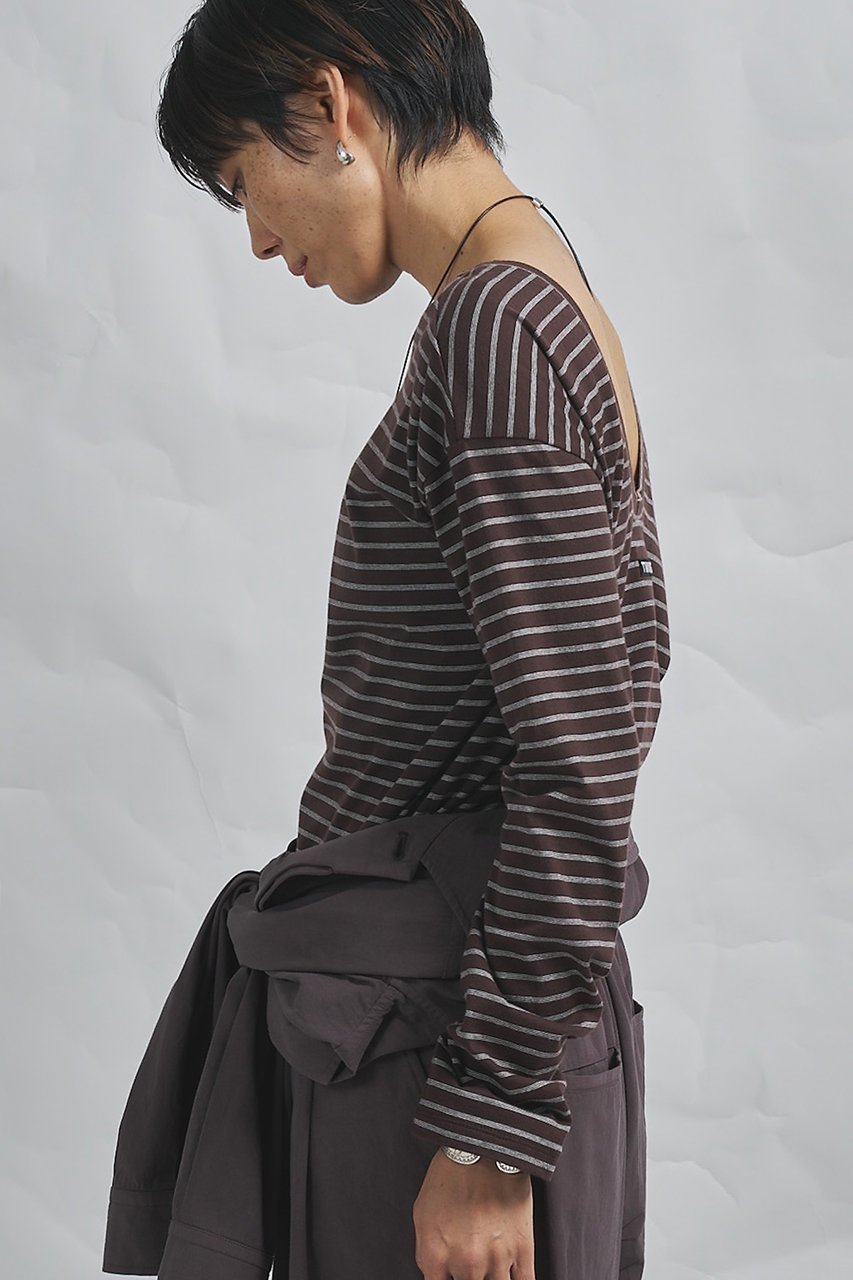【ウィムガゼット/Whim Gazette】の【GEMINI】バックシャンボーダーカットソー 人気、トレンドファッション・服の通販 founy(ファニー) 　ファッション　Fashion　レディースファッション　Fashion for Women　トップス・カットソー　Cut & Sew Tops　シャツ・ブラウス・オフィスカジュアル　Elegant Blouses & Button-Ups　ロングTシャツ・Tシャツ　Longline T-Shirts & Tees　カットソー・ベーシックTシャツ　Cut-and-Sewn Tops / Stretch Tees & Basics　スリーブ　Sleeve, Long Sleeve / Short Sleeve　ボーダー　Border, Stripe　リラックス　Relax, Relaxed Fit　ロング　Long, Long-Length　other-3|ID: prp329100004932865 ipo3291000000037025364
