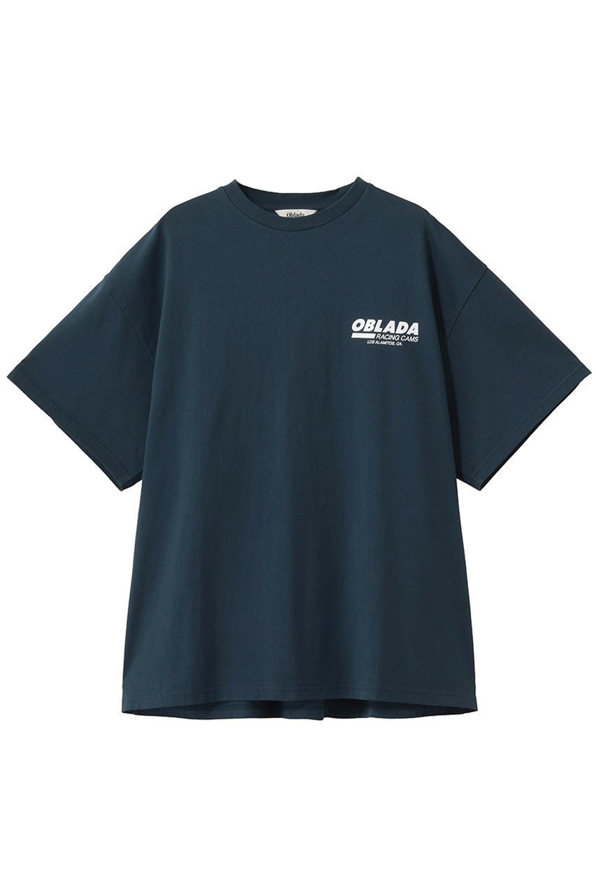 【オブラダ/Oblada】のOblada RACING Tシャツ インテリア・キッズ・メンズ・レディースファッション・服の通販 founy(ファニー) 　ファッション　Fashion　レディースファッション　Fashion for Women　トップス・カットソー　Cut & Sew Tops　シャツ・ブラウス・オフィスカジュアル　Elegant Blouses & Button-Ups　ロングTシャツ・Tシャツ　Longline T-Shirts & Tees　カットソー・ベーシックTシャツ　Cut-and-Sewn Tops / Stretch Tees & Basics　グラフィック　Graphic, Graphic Design　ショルダー　Shoulder, Shoulder Strap　ショート　Short, Short Length　スリーブ　Sleeve, Long Sleeve / Short Sleeve　ドロップ　Drop Shoulder, Dropped Style　プリント　Print, Printed Pattern　リラックス　Relax, Relaxed Fit　新作・新入荷　New Arrivals / New In　ネイビー|ID: prp329100004932879 ipo3291000000037025485