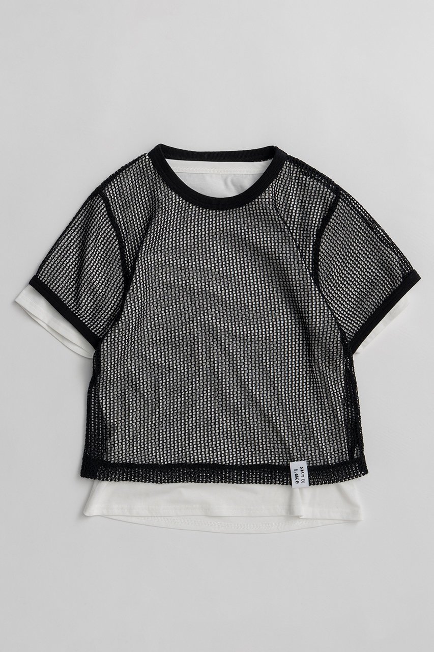 【メゾンスペシャル/MAISON SPECIAL】のMesh Layered T-Shirt/メッシュレイヤードTシャツ インテリア・キッズ・メンズ・レディースファッション・服の通販 founy(ファニー) 　ファッション　Fashion　レディースファッション　Fashion for Women　トップス・カットソー　Cut & Sew Tops　シャツ・ブラウス・オフィスカジュアル　Elegant Blouses & Button-Ups　ロングTシャツ・Tシャツ　Longline T-Shirts & Tees　カットソー・ベーシックTシャツ　Cut-and-Sewn Tops / Stretch Tees & Basics　ショート　Short, Short Length　シンプル　Simple, Minimal　スリーブ　Sleeve, Long Sleeve / Short Sleeve　テレコ　Ribbed, Rib Stitch　デニム　Denim, Jeans Material　フィット　Fit, Slim Fit　メッシュ　Mesh, Net Fabric　ワイド　Wide, Wide Fit　夏　Summer　新作・新入荷　New Arrivals / New In　BLK(ブラック)|ID: prp329100004932888 ipo3291000000037025560